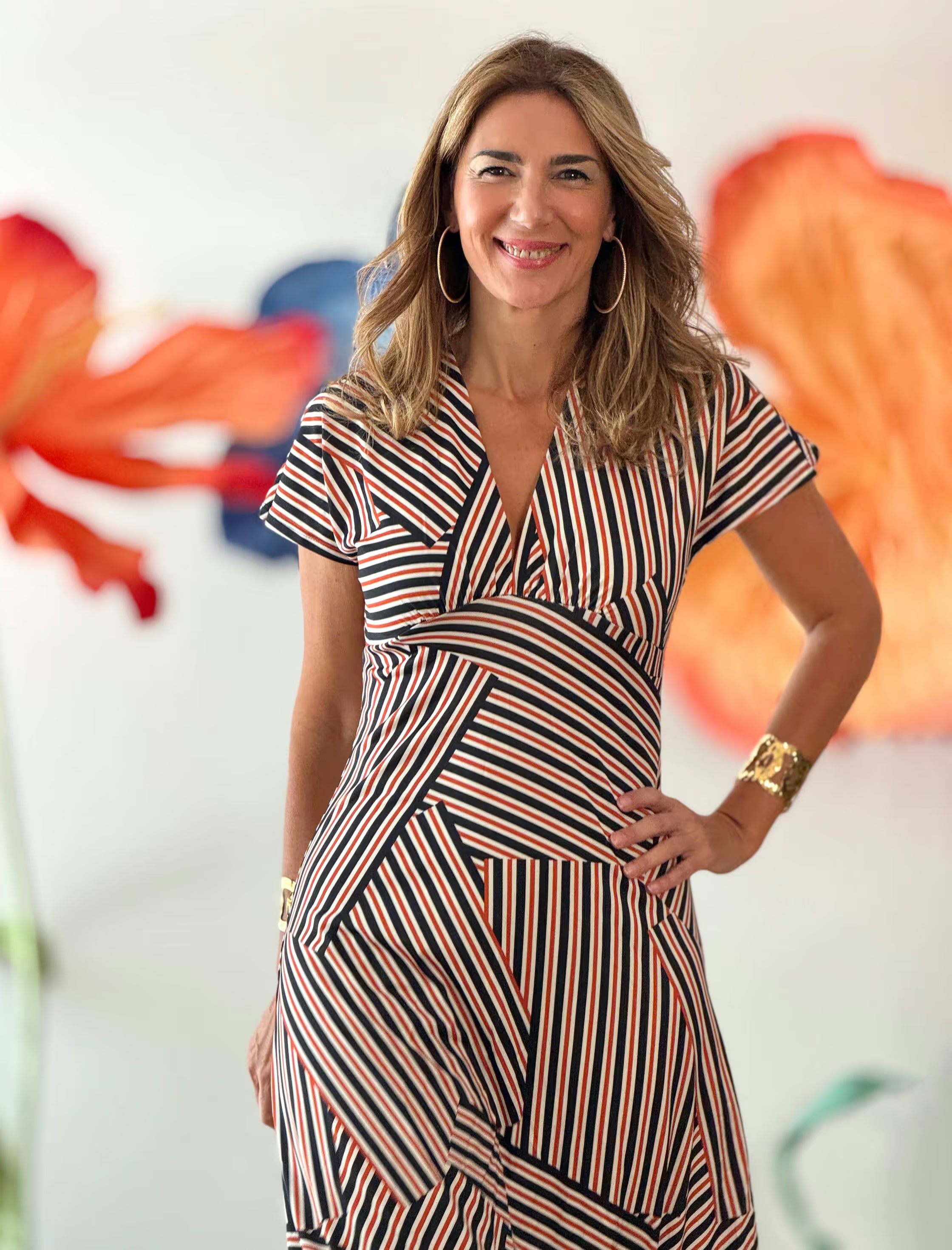 Vestido ideal midi rayas muy chic