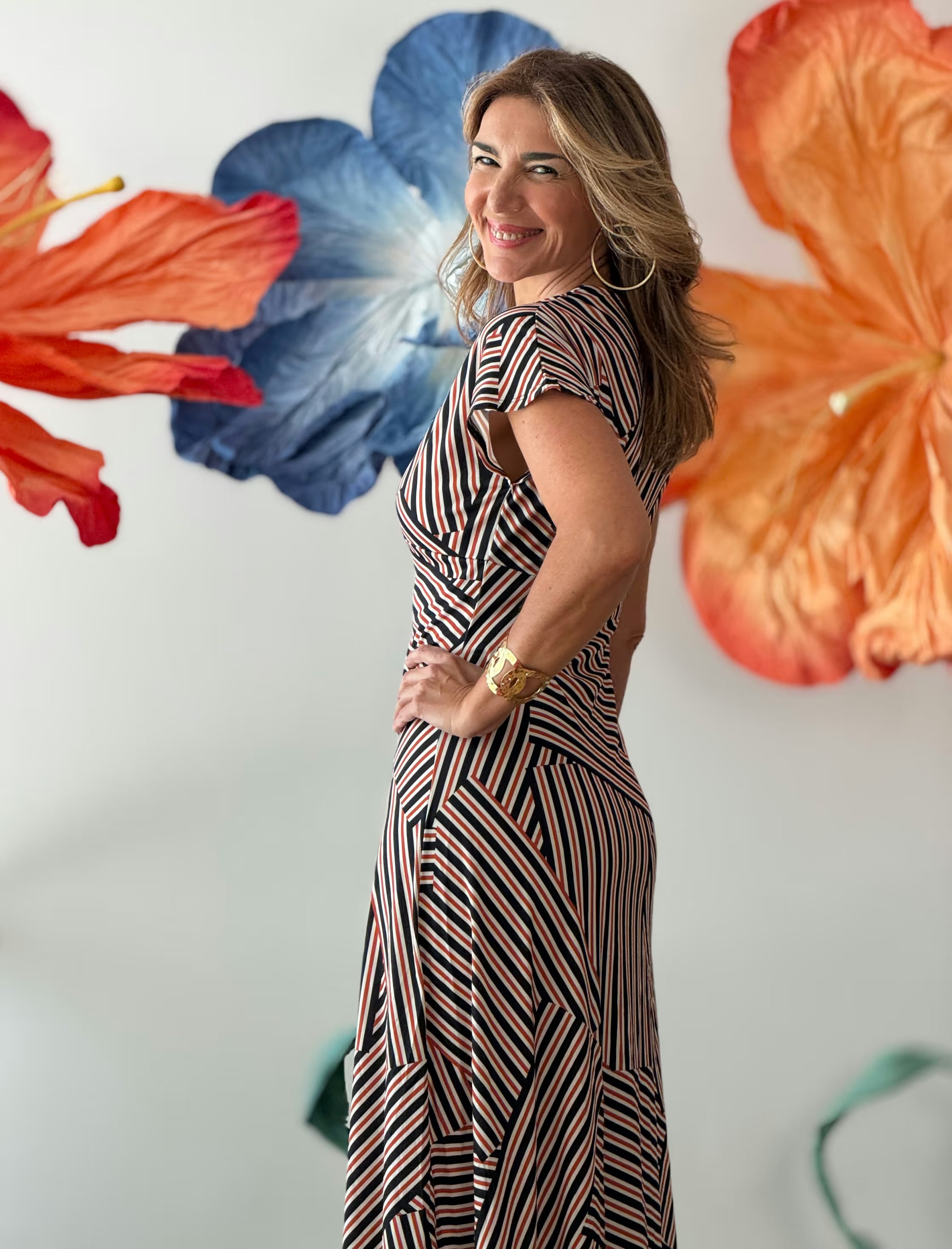 Vestido ideal midi rayas muy chic