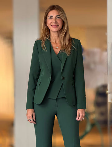 Chaqueta blazer verde hoja