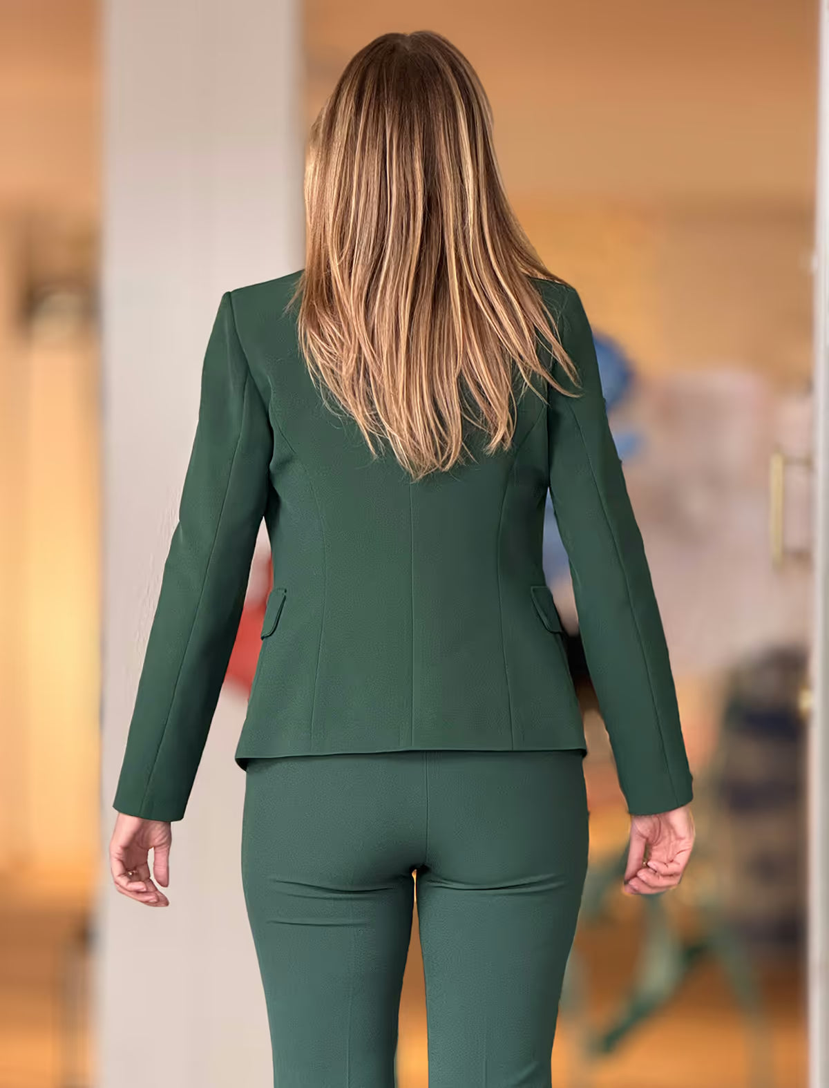 Chaqueta blazer verde hoja