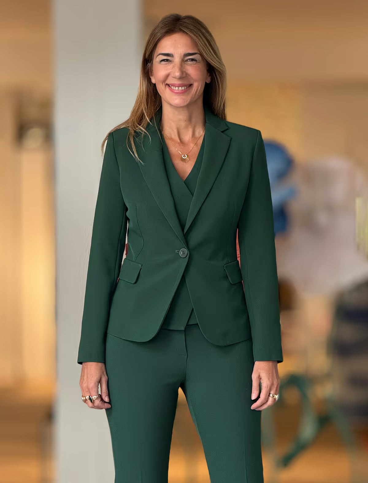 Chaqueta blazer verde hoja