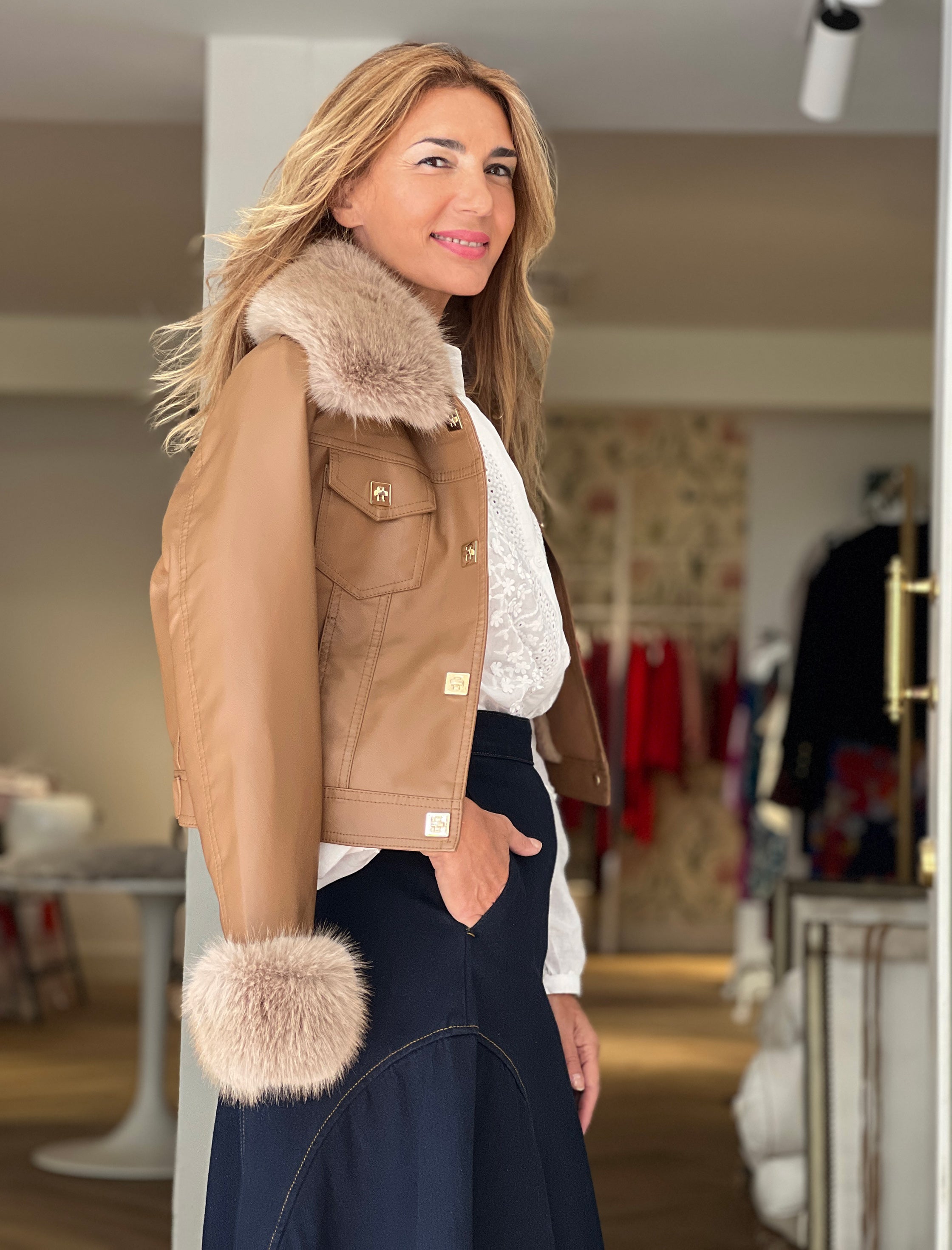 Chaqueta ideal desmontable camel