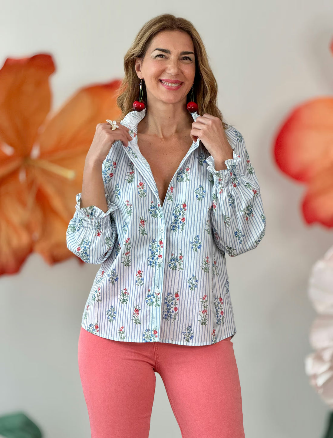 Camisa rayas y flores