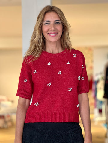 Jersey suave circonitas rojo
