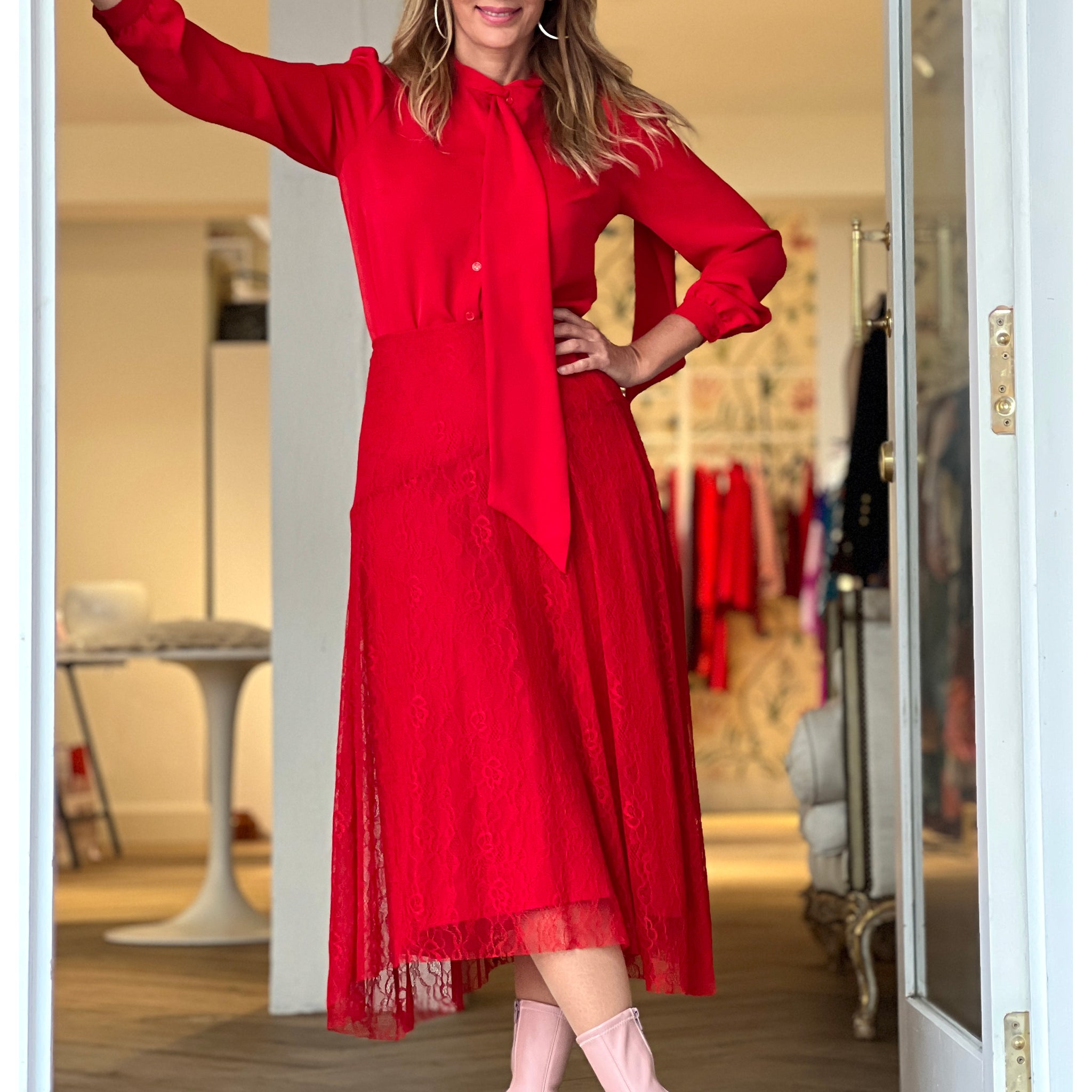 Falda Gabriela Roja