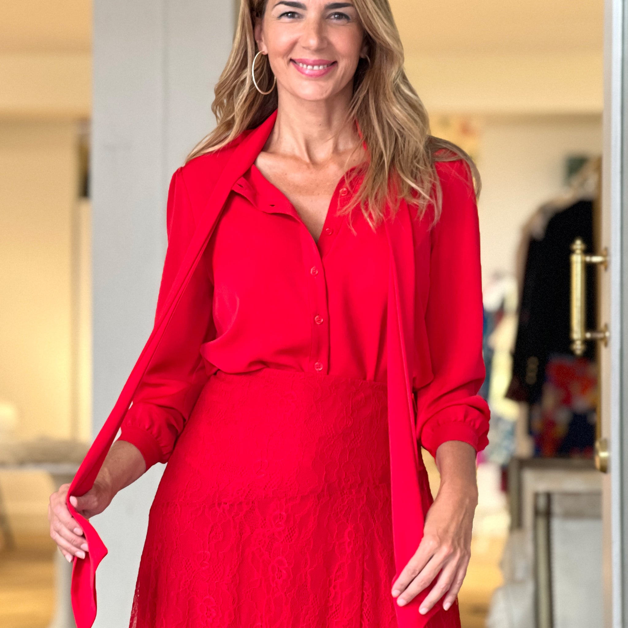Camisa lazada en rojo