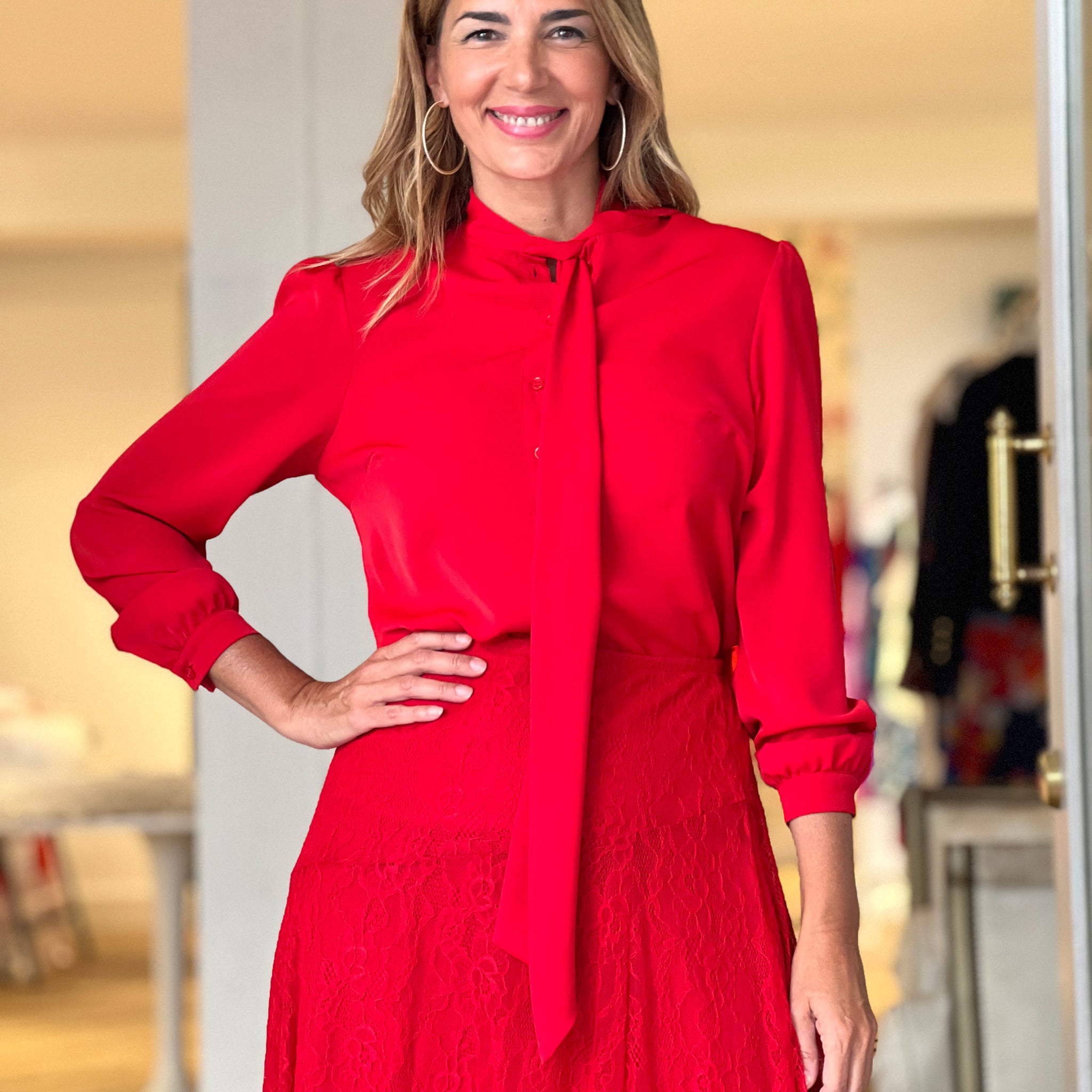 Camisa lazada en rojo