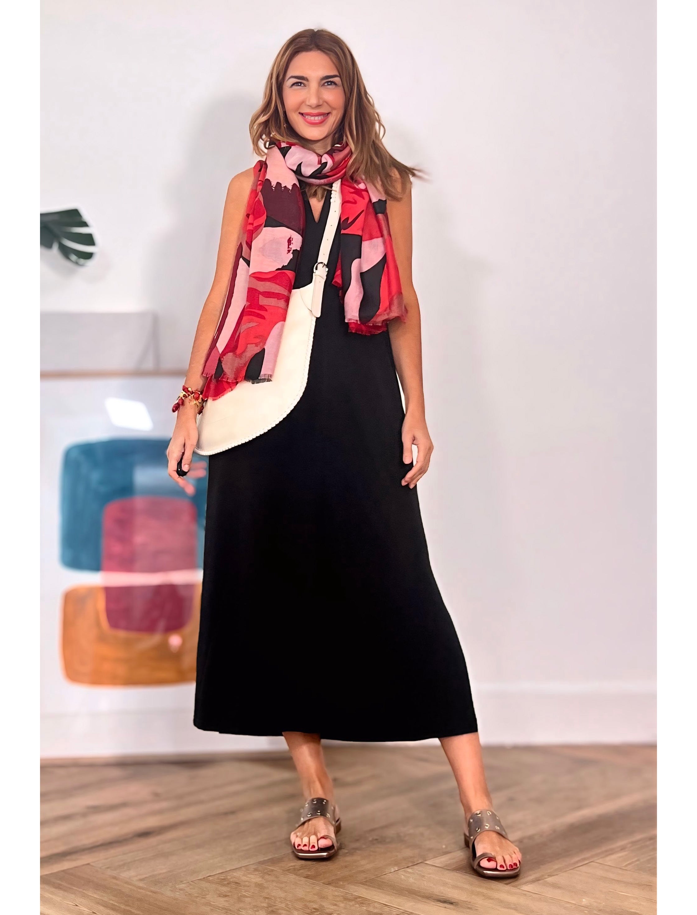 Foulard soft de viscosa cora