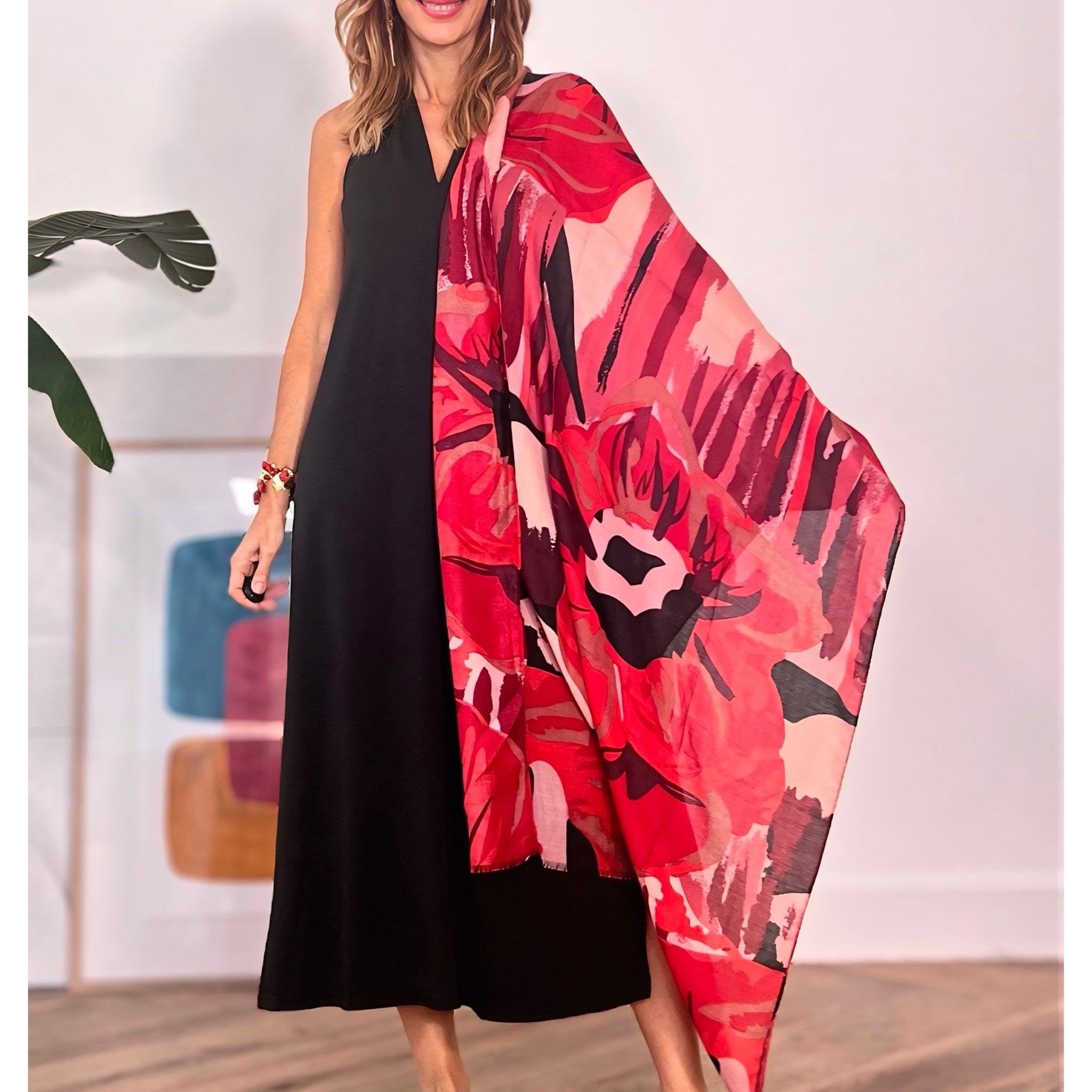 Foulard soft de viscosa cora