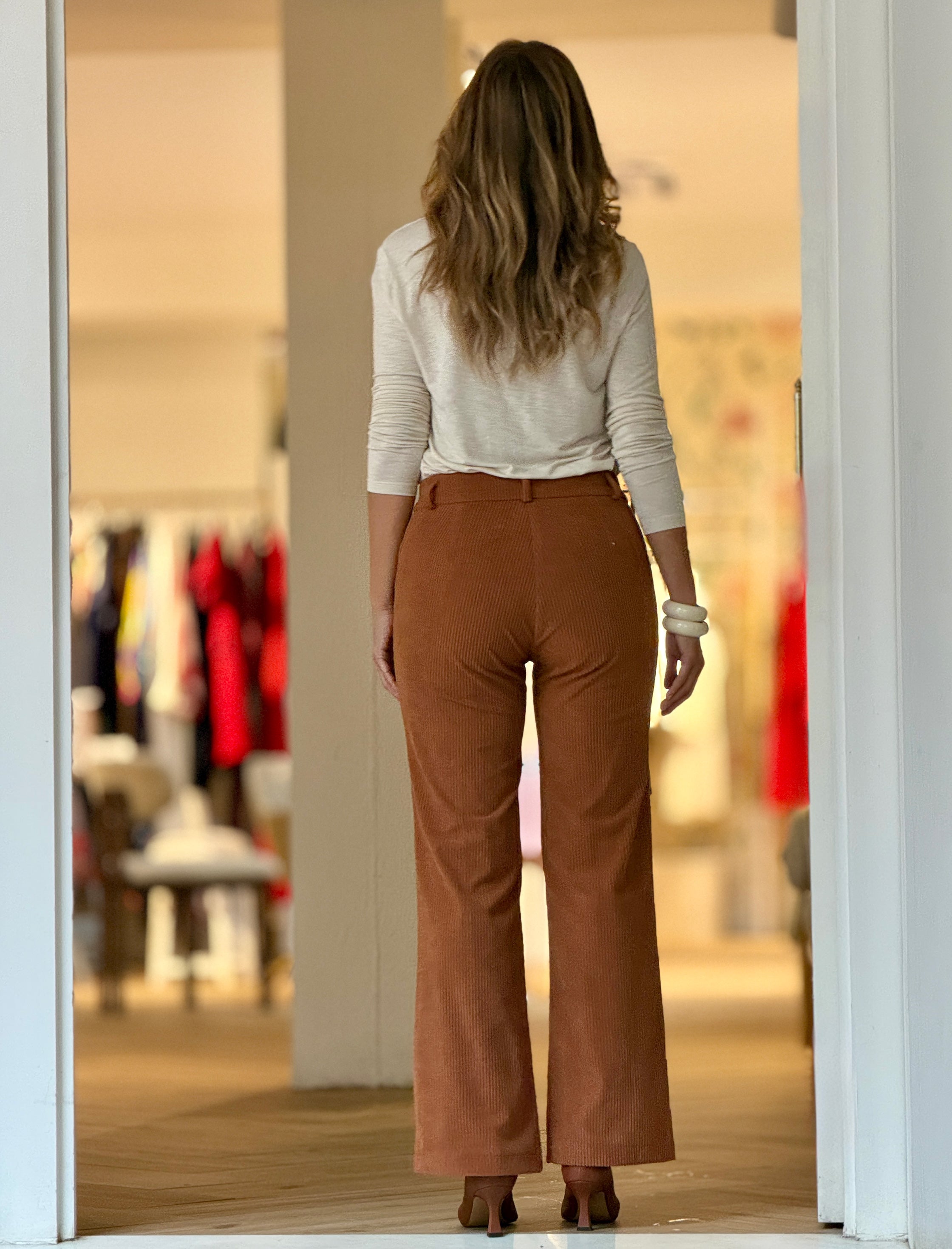 Pantalón de pana mujer ideal camel