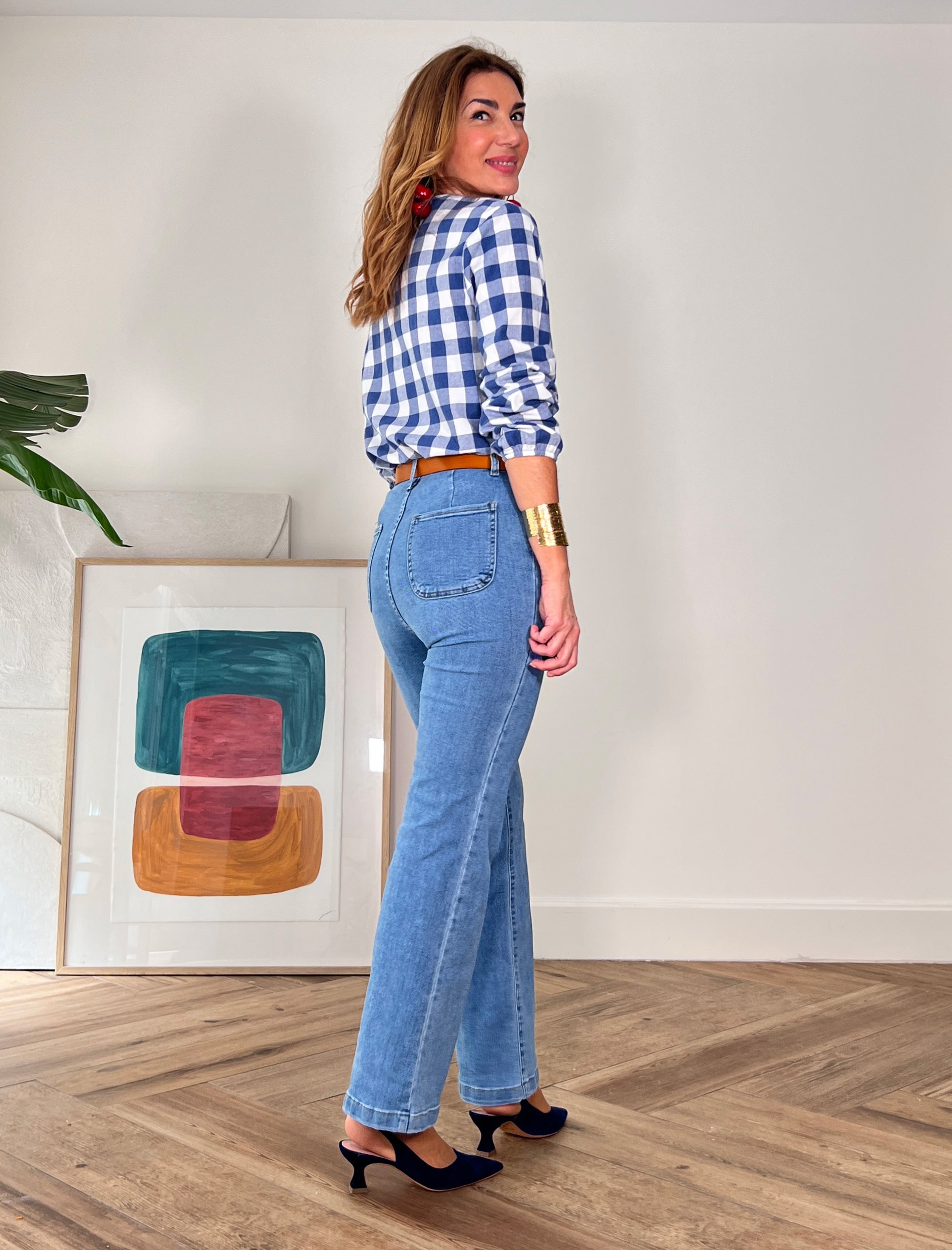 Jeans botones chic denim