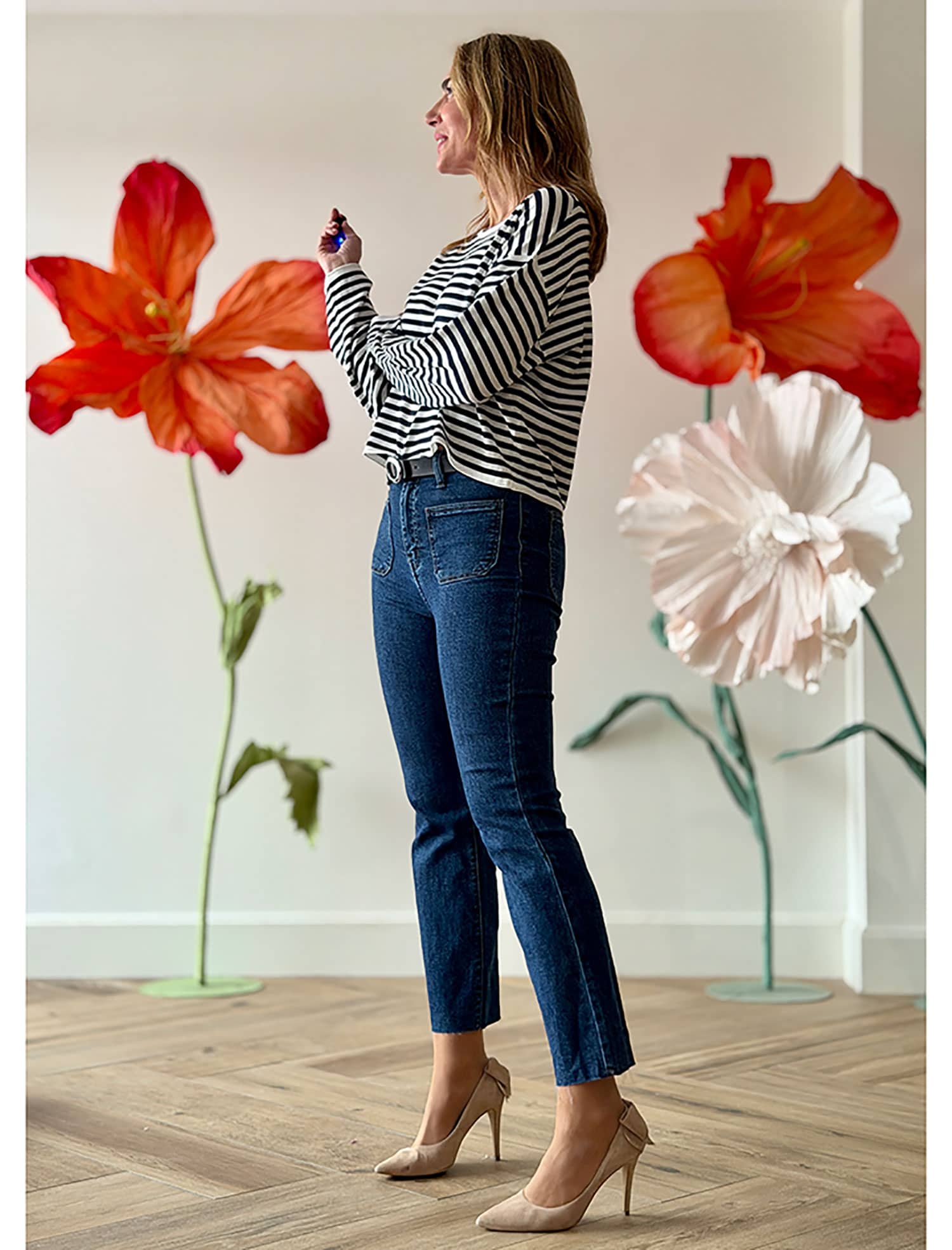 Pantalón vaquero azul oscuro elástico