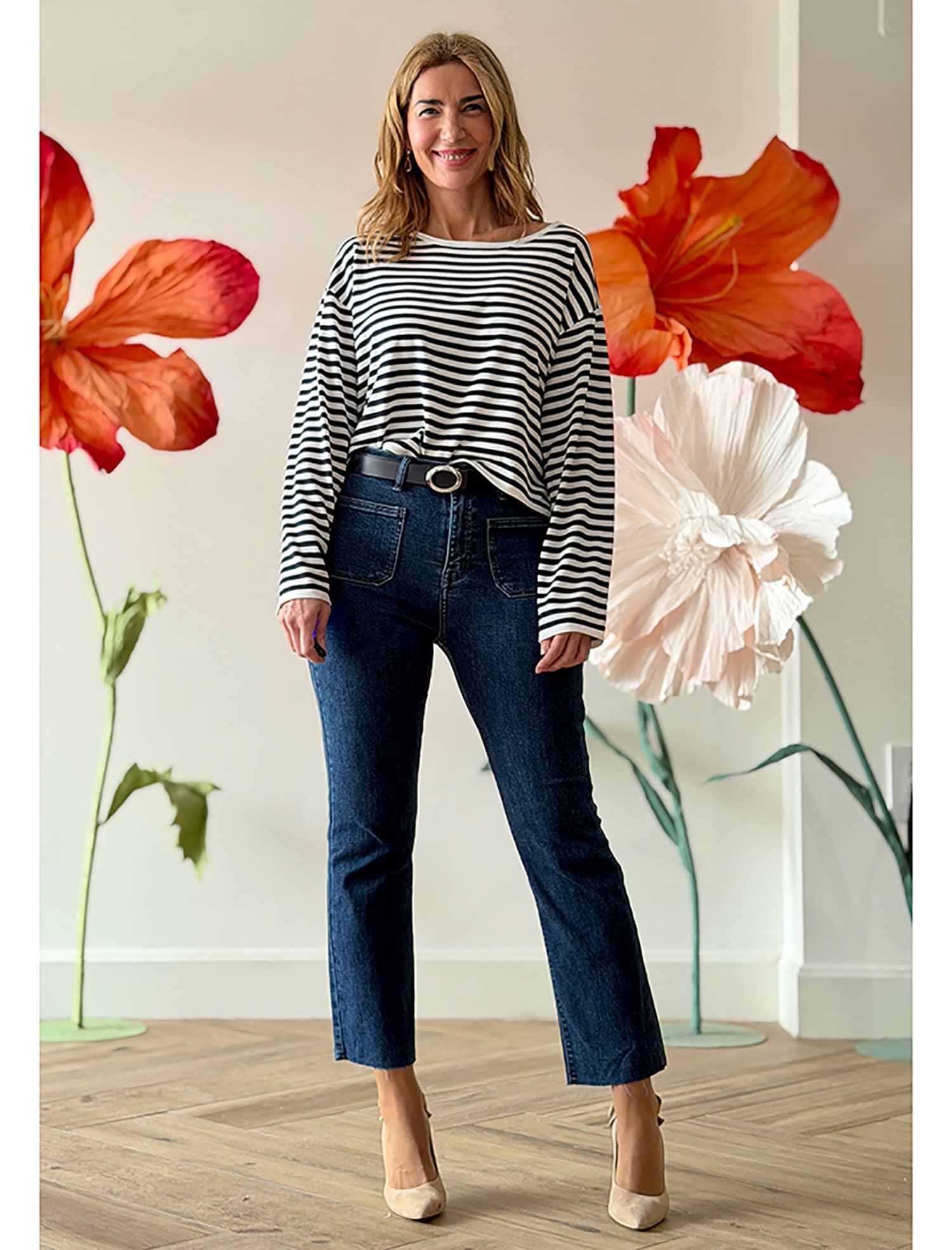 Pantalón vaquero azul oscuro elástico