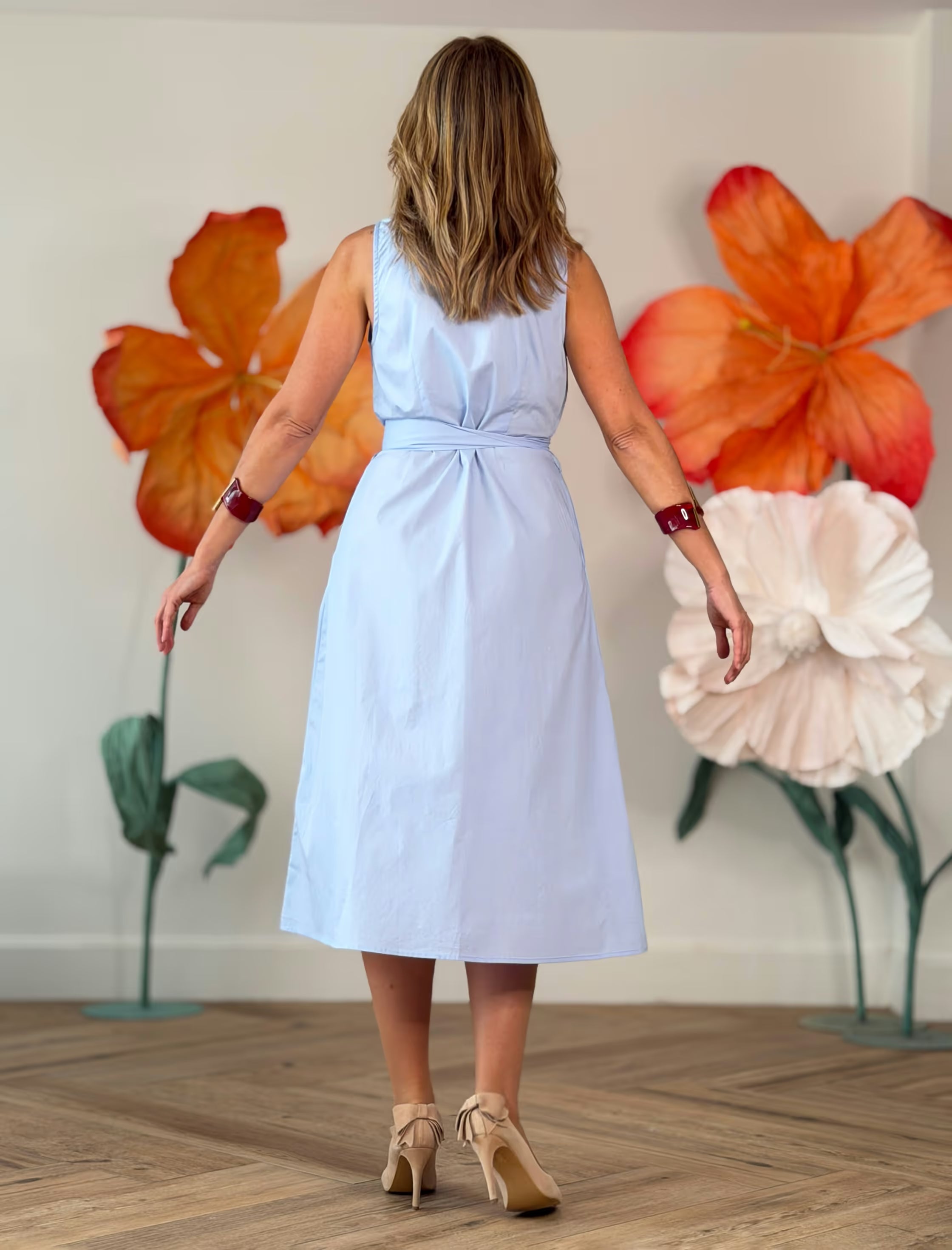Vestido camisero celeste Carolina