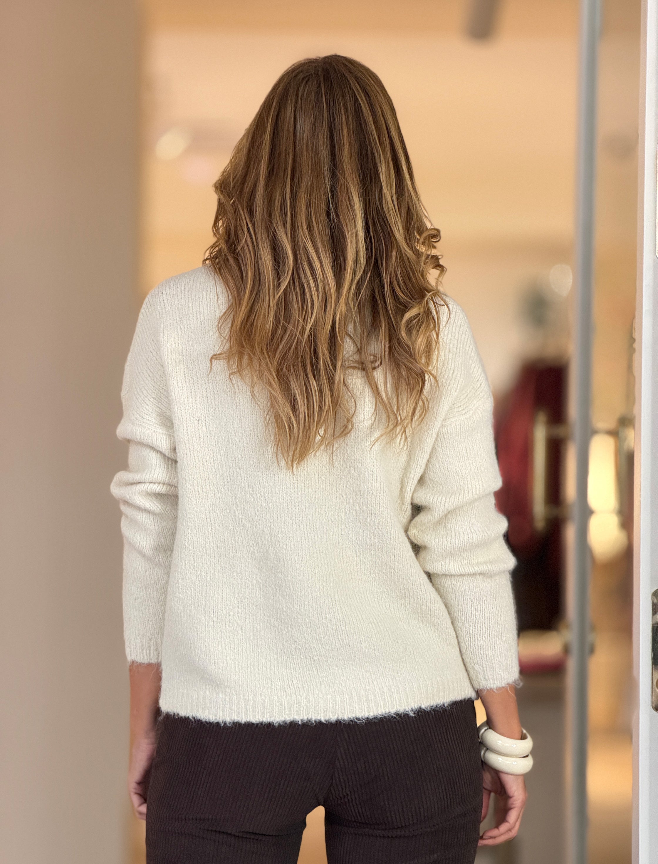 Jersey bordado beig claro