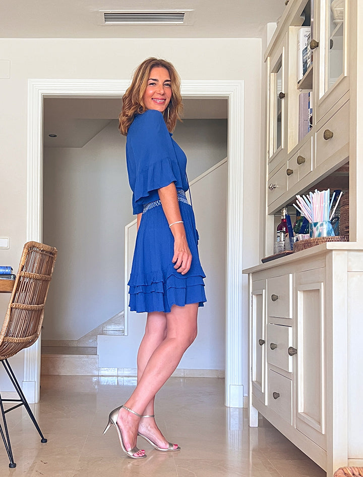 VESTIDO BOHO LINDO AZUL