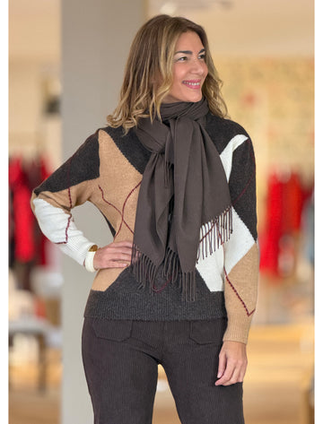 Foulard Cashemir marrón chocolate