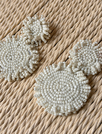 White circle earrings