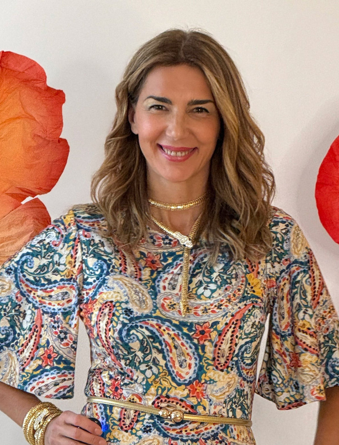 Collar largo de serpiente dorado