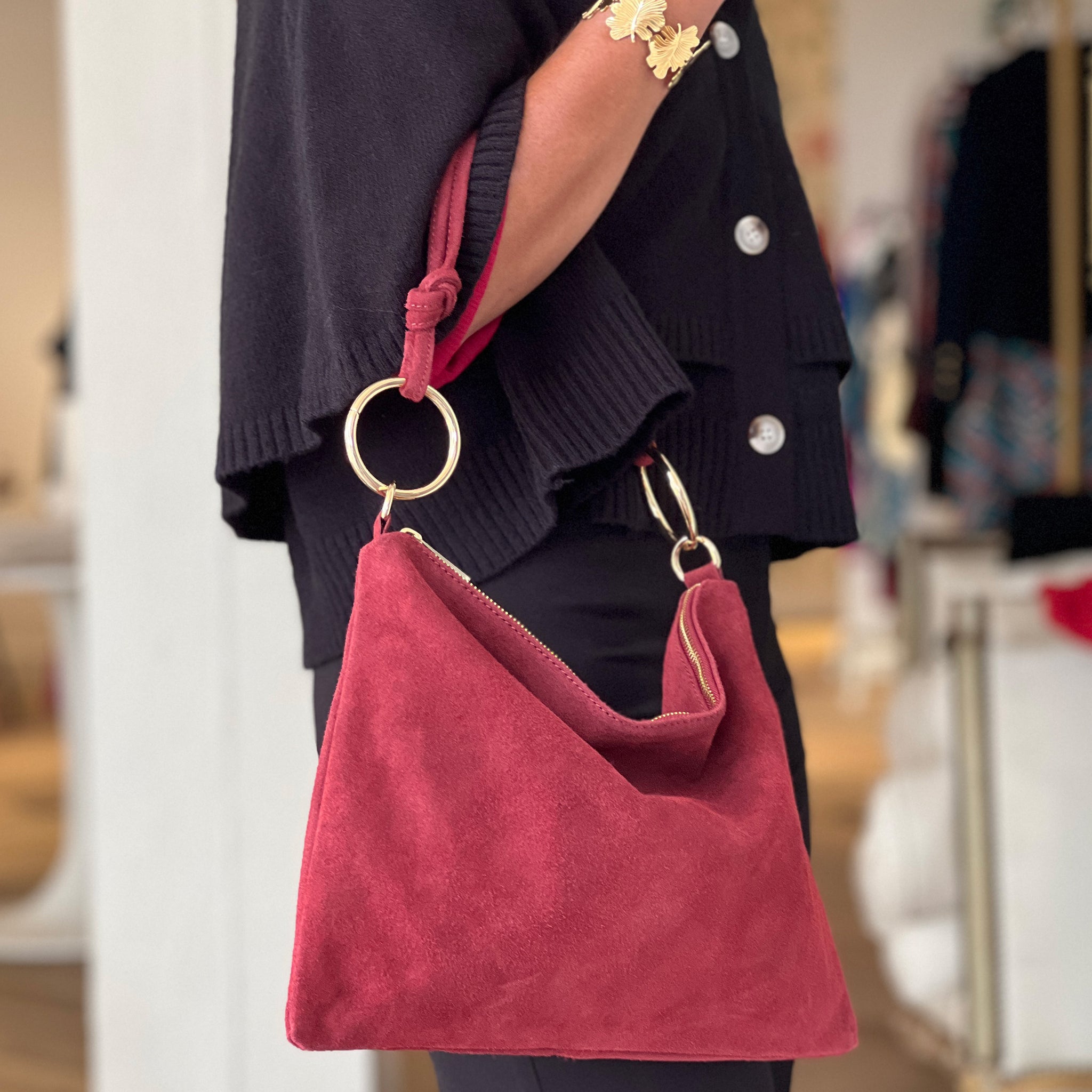 Bolso aros ideal marsala
