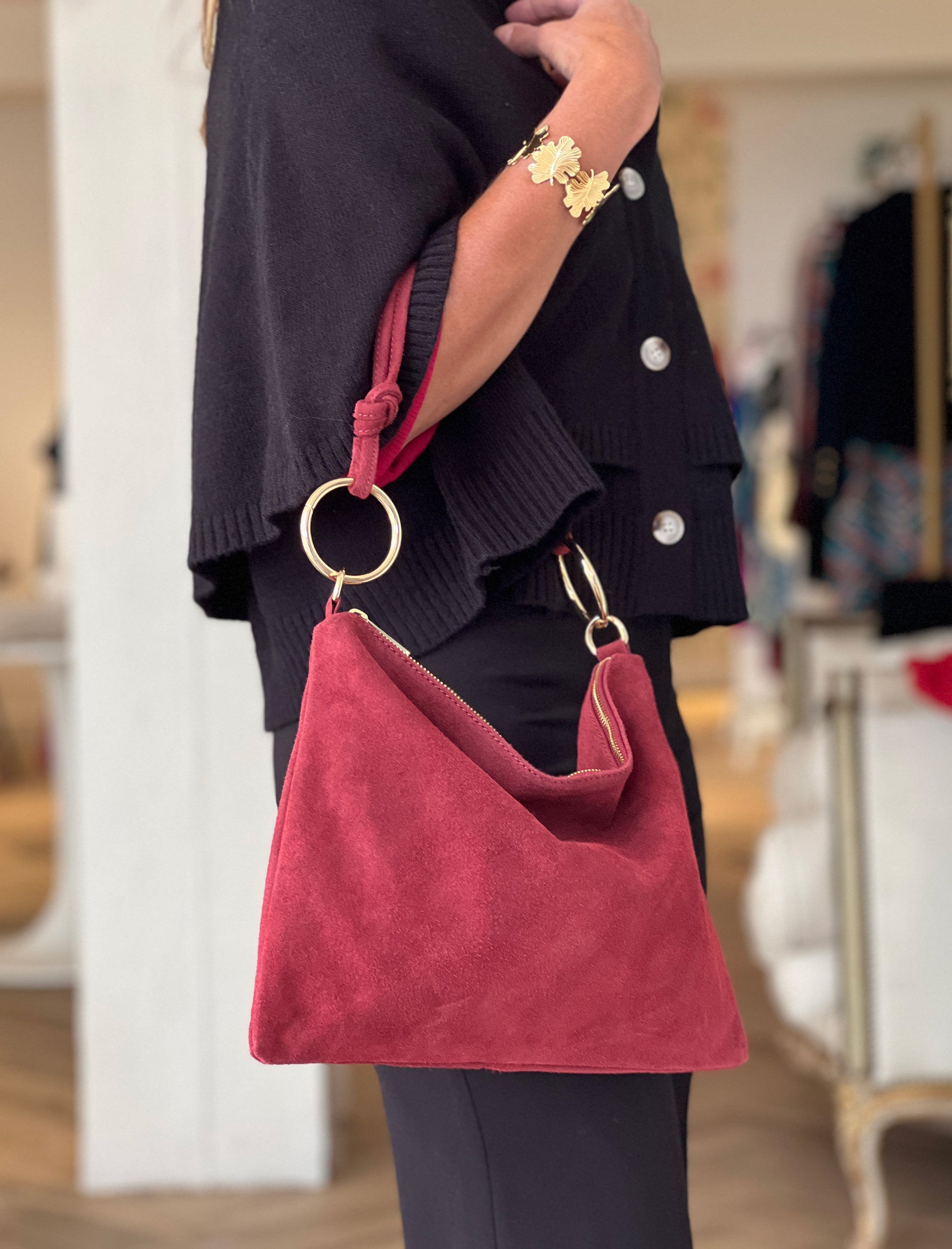 Bolso aros ideal marsala
