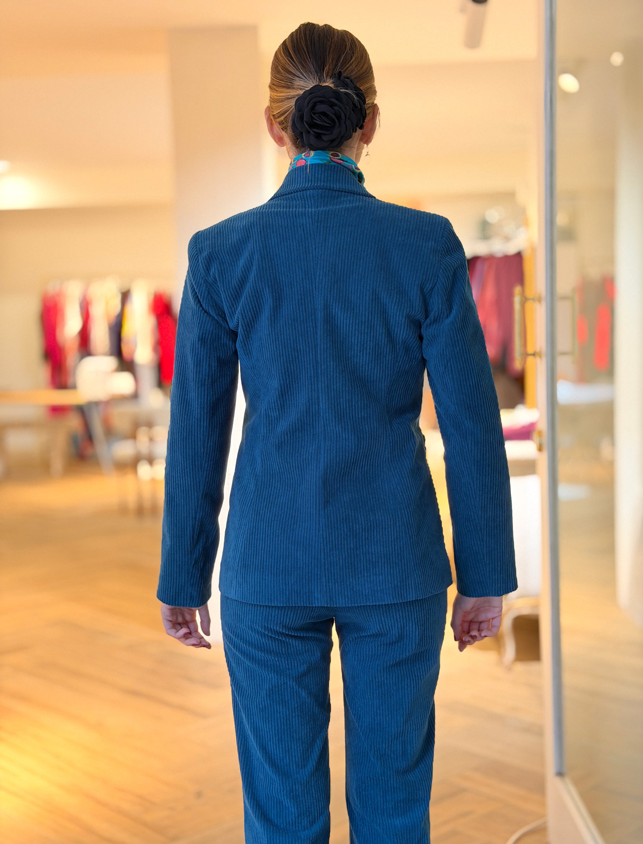 Pantalón de pana mujer ideal azul