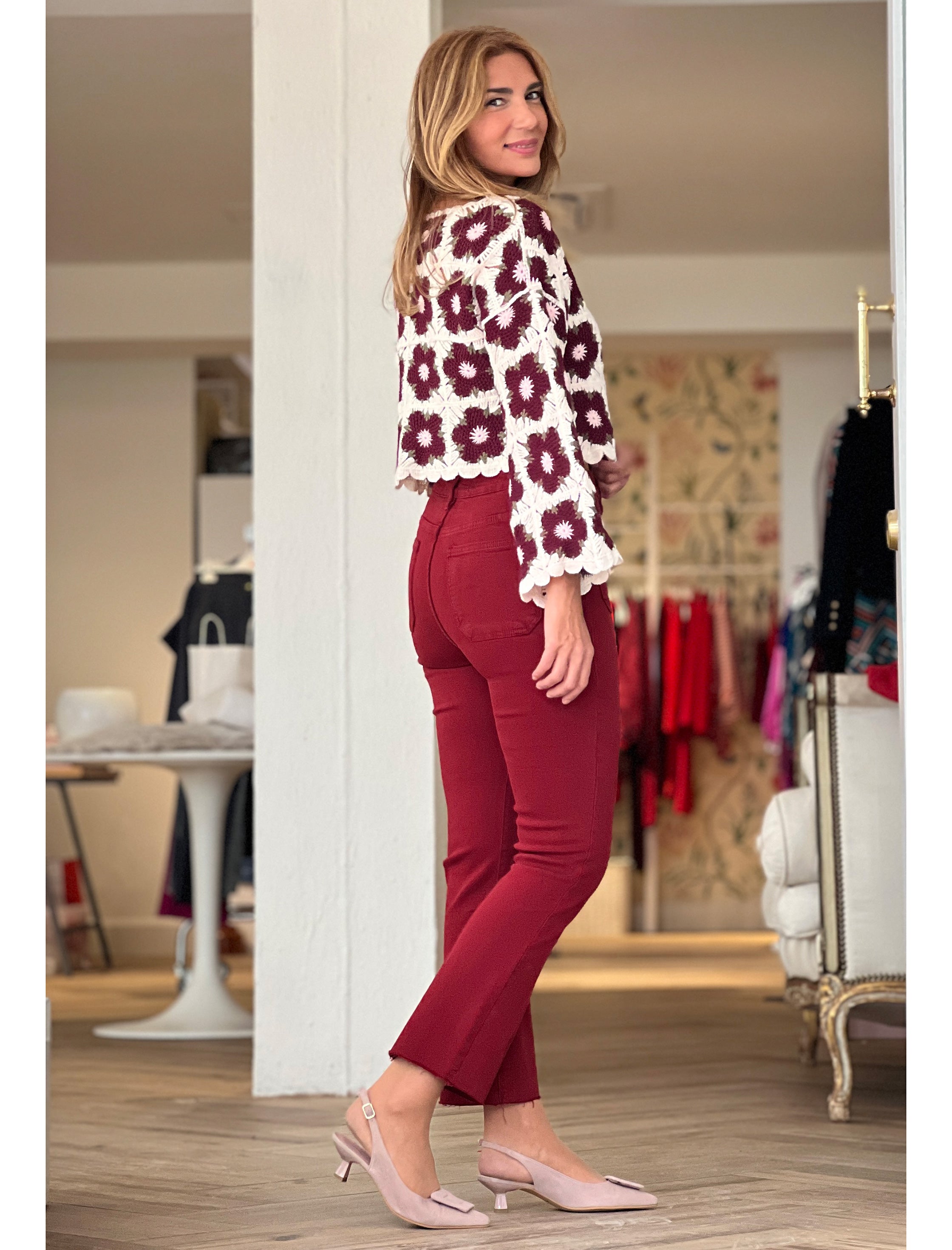 Rebeca floral artesana