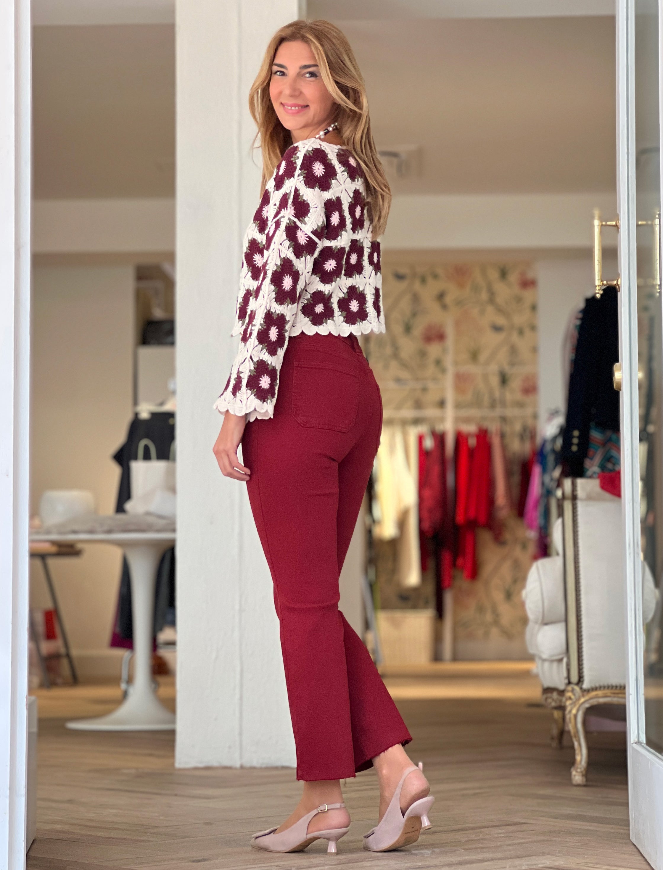 Rebeca floral artesana