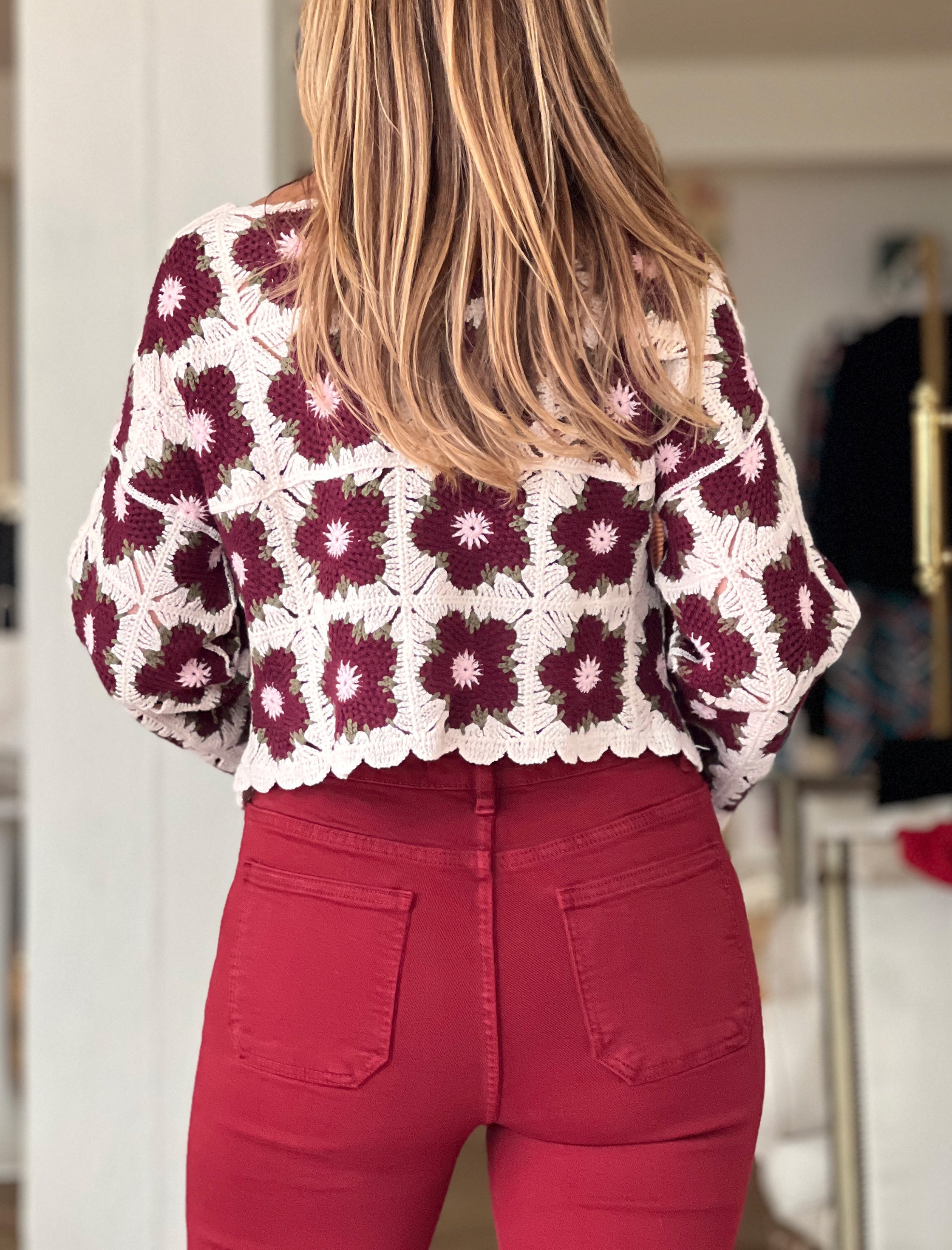 Rebeca floral artesana