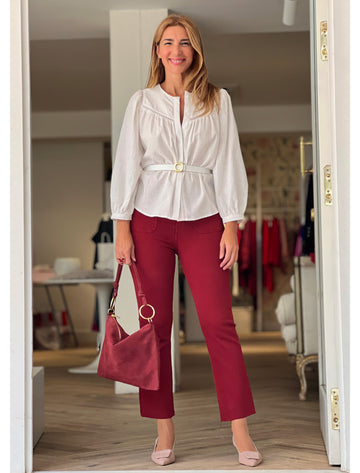 Jeans flare burgundy