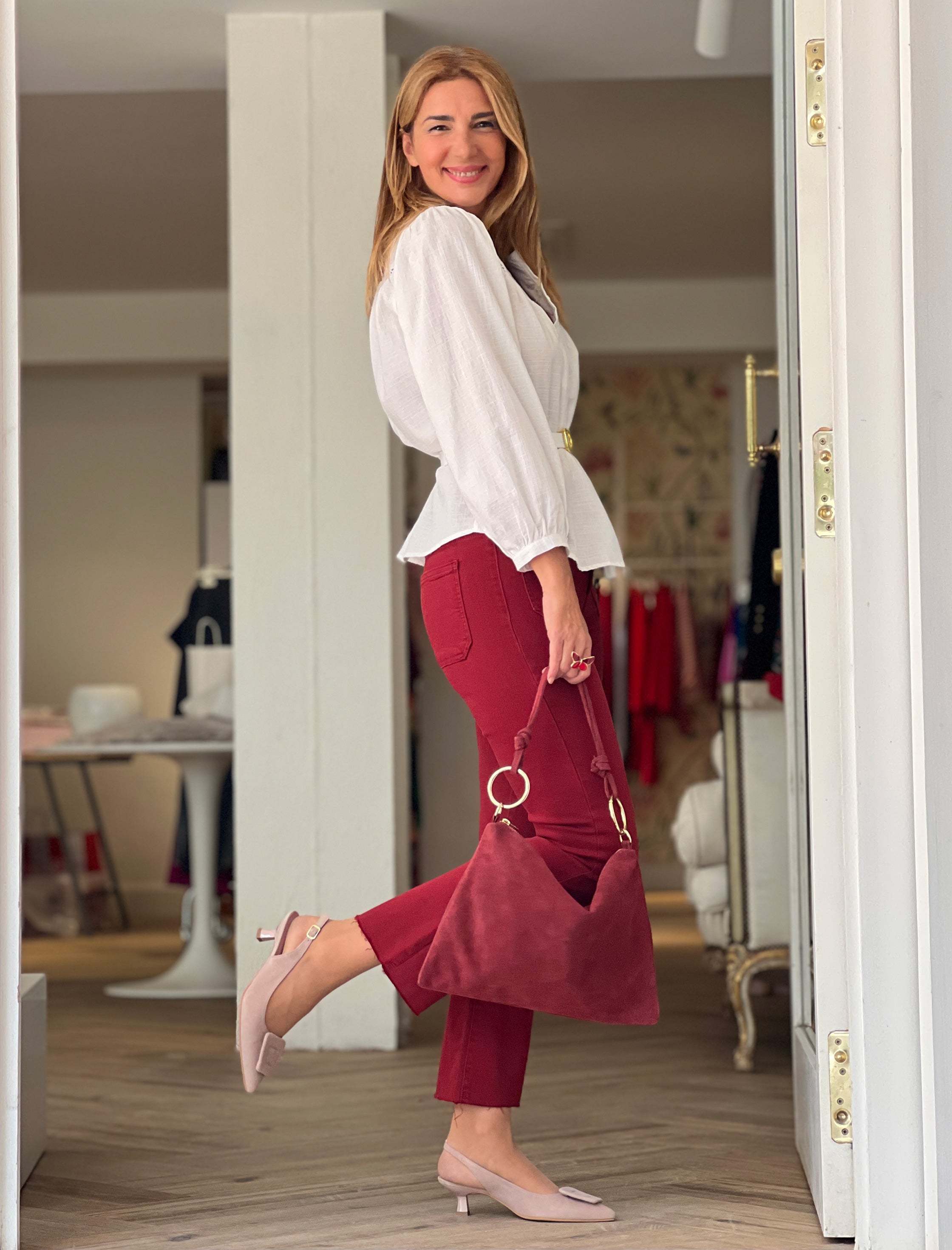 Bolso aros ideal marsala