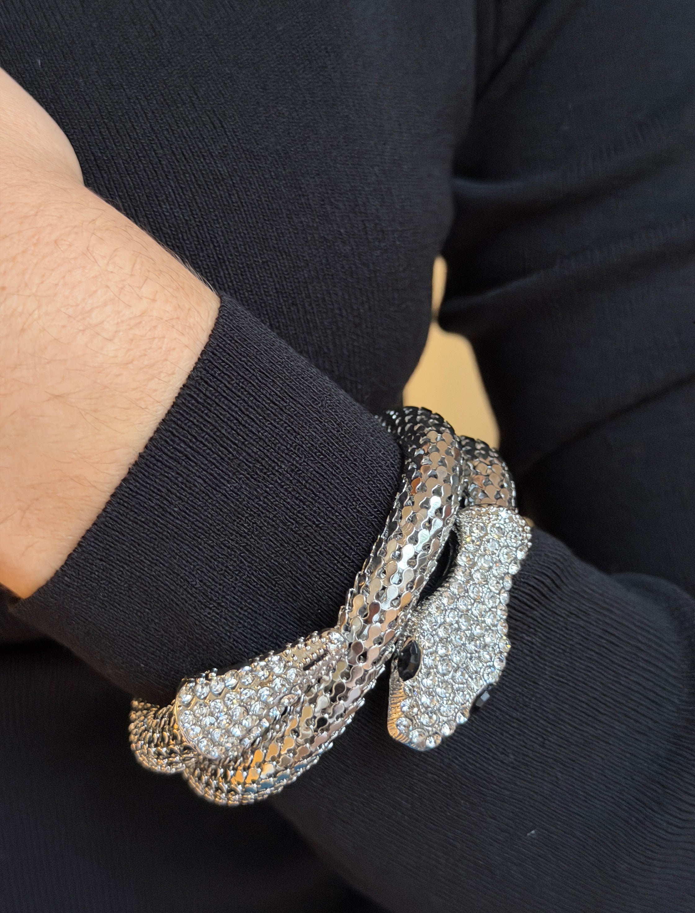 Brazalete serpiente chic plateado