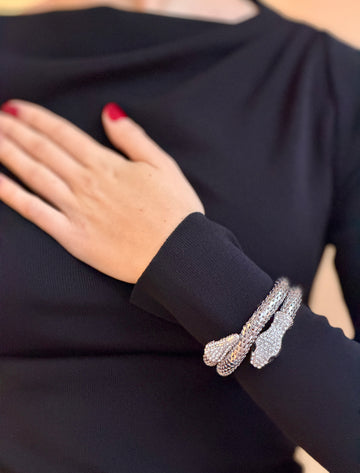 Brazalete serpiente chic plateado
