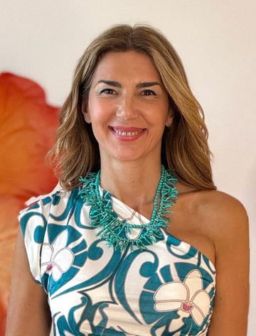 Collar turquesa ramas coral