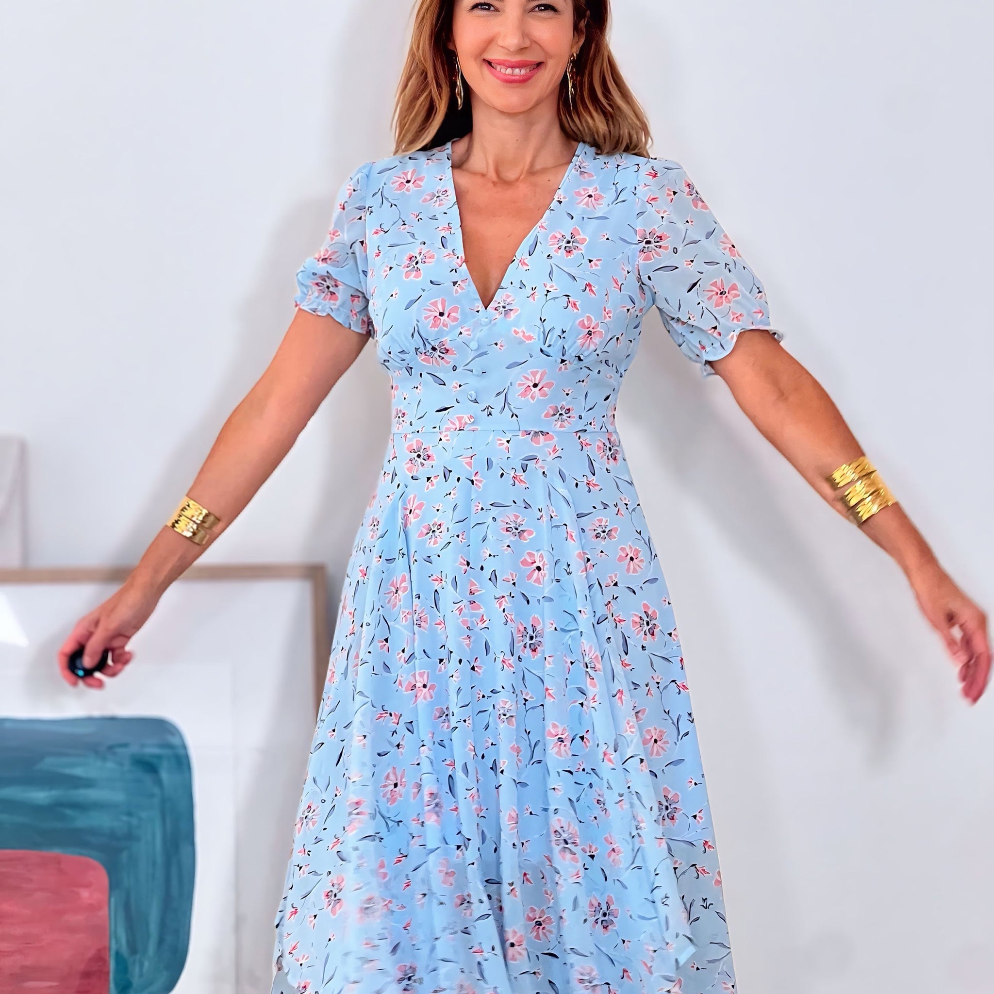Vestido Fluido más Azul