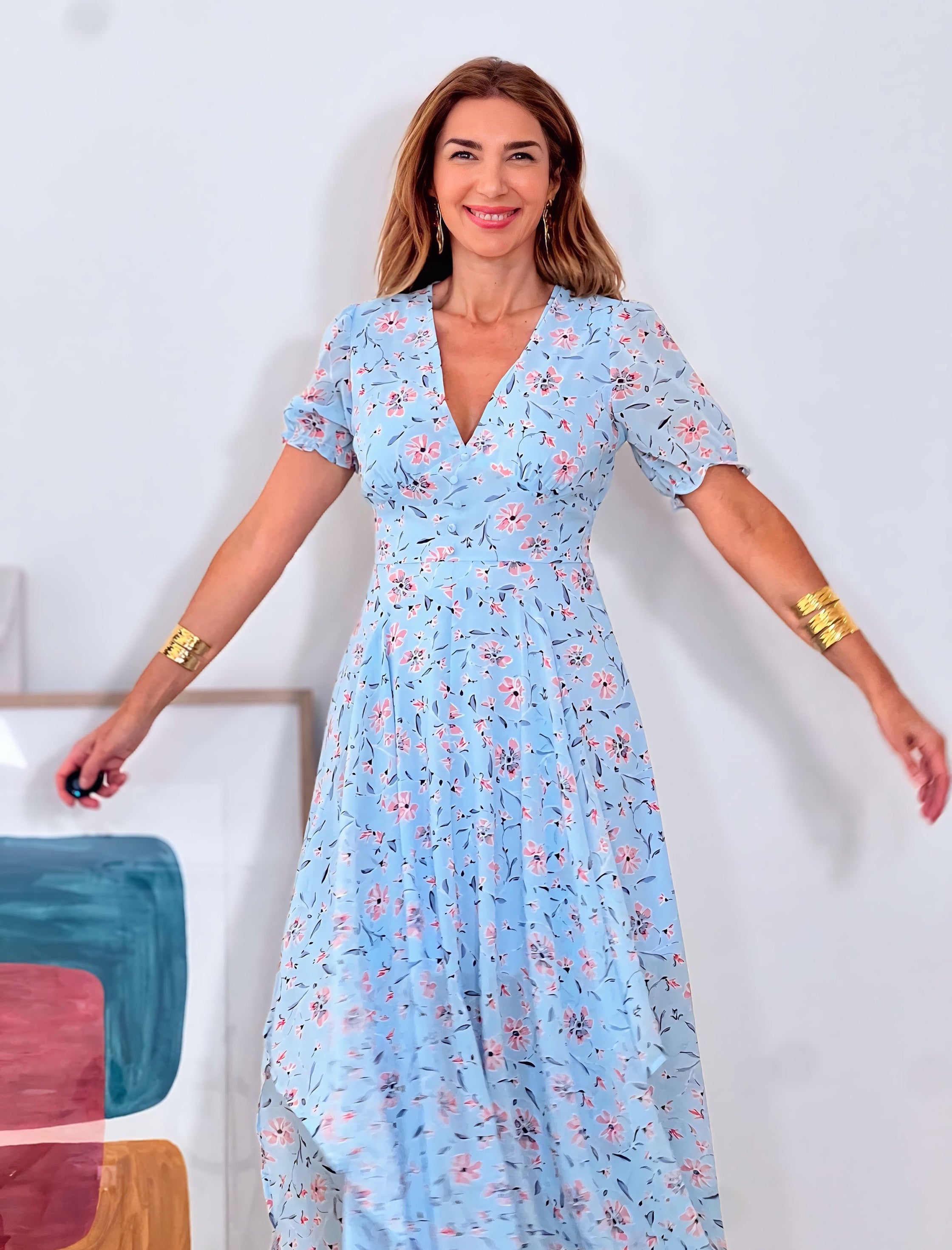 Vestido Fluido más Azul