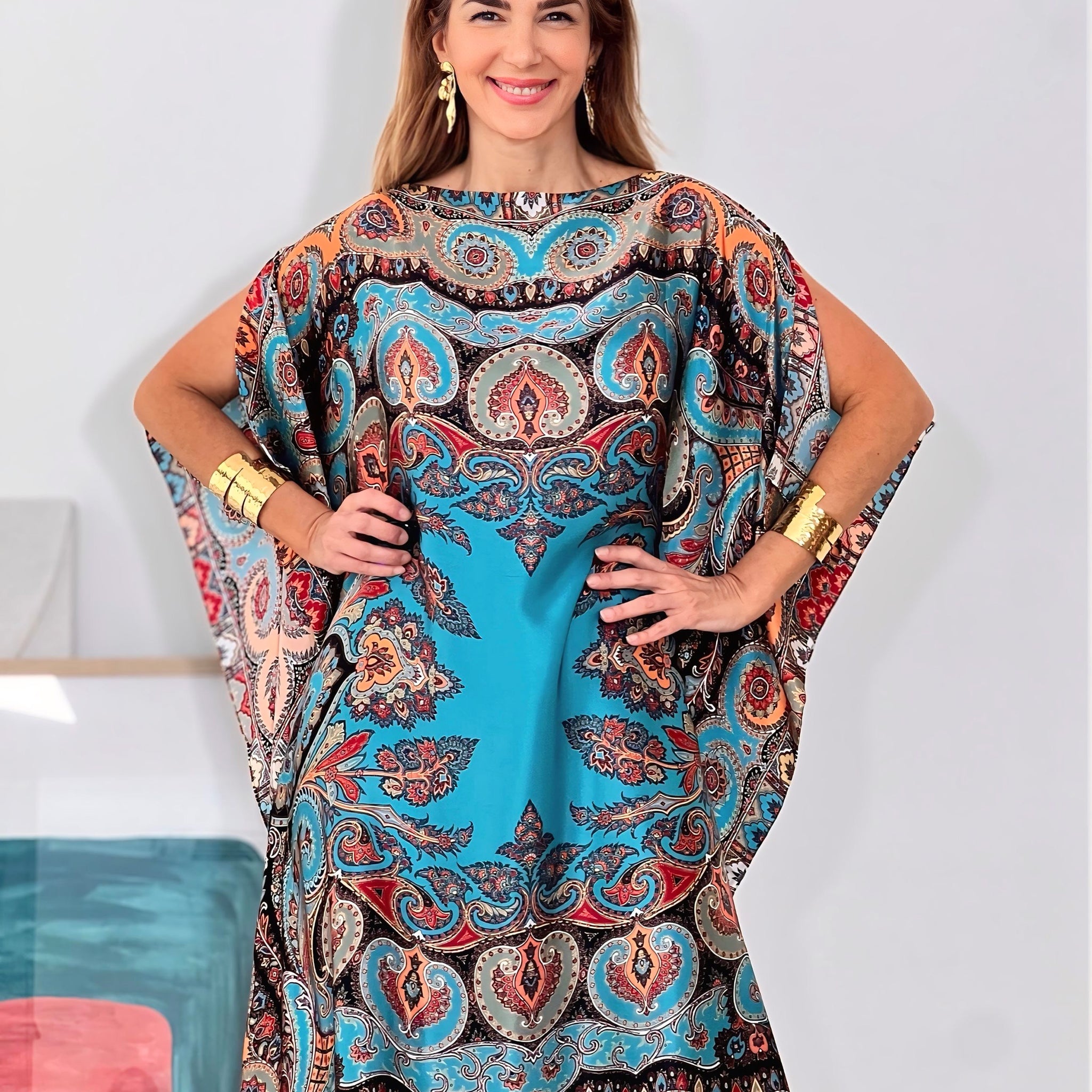Vestido de seda muy cashemir