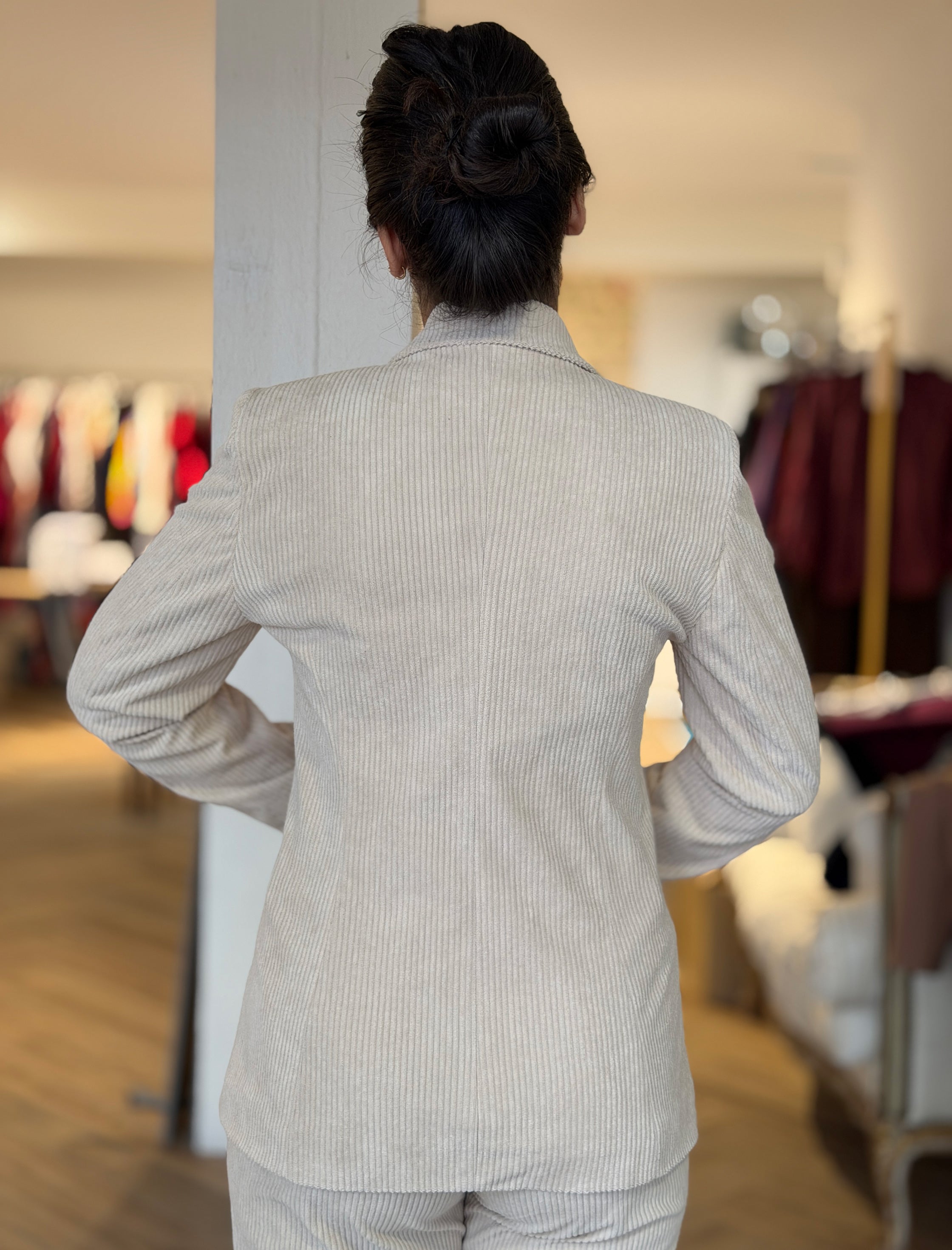 Chaqueta de pana blazer beig