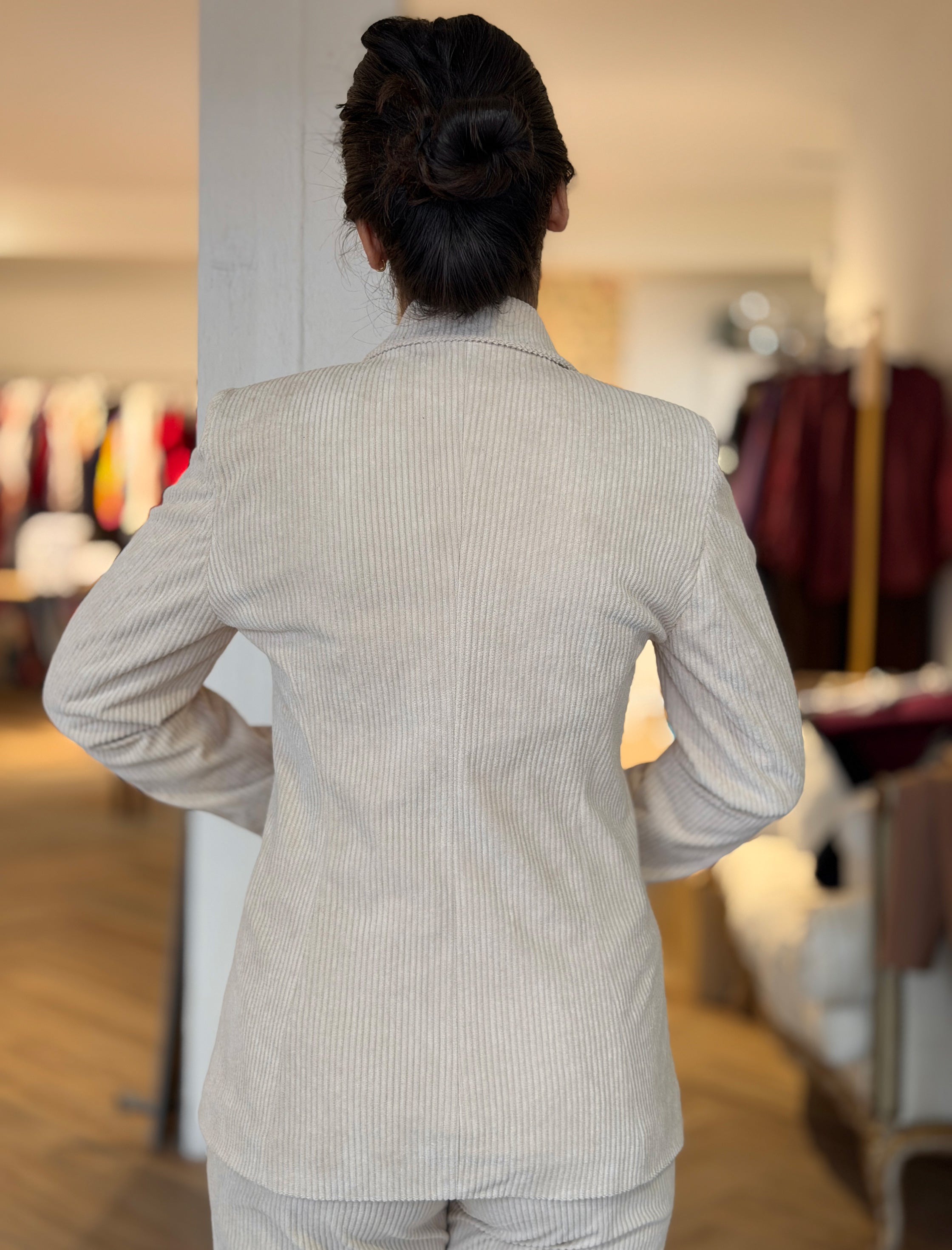 Chaqueta de pana blazer beig