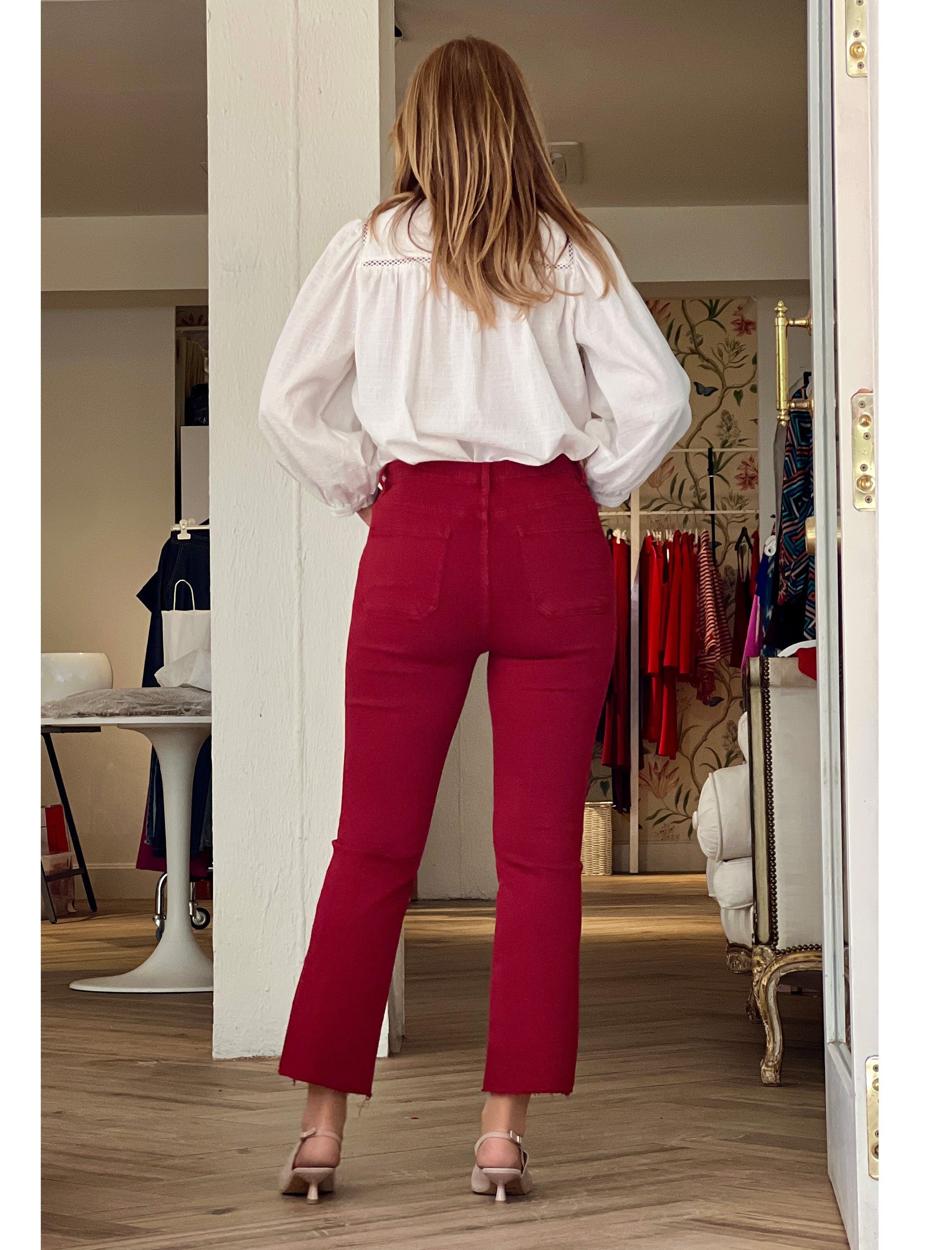 Jeans flare burgundy