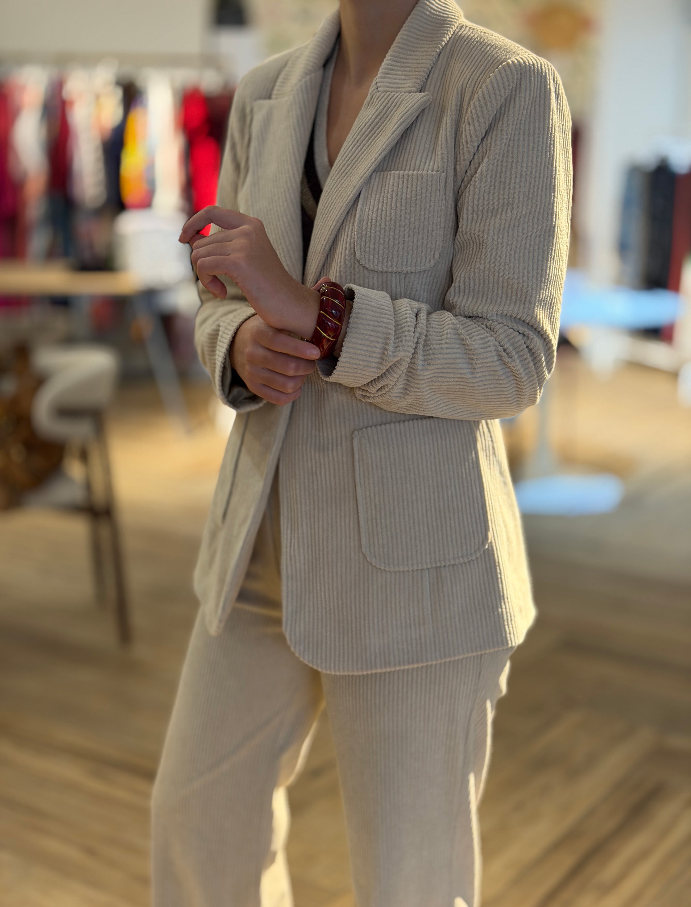 Chaqueta de pana blazer beig