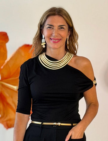 Collar espectacular cuerdas doradas