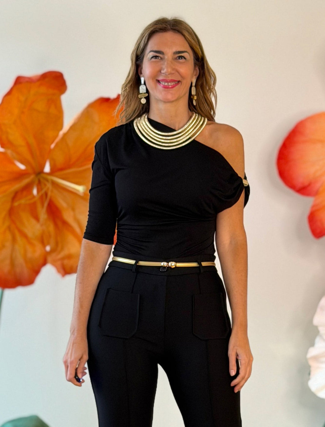 Collar espectacular cuerdas doradas