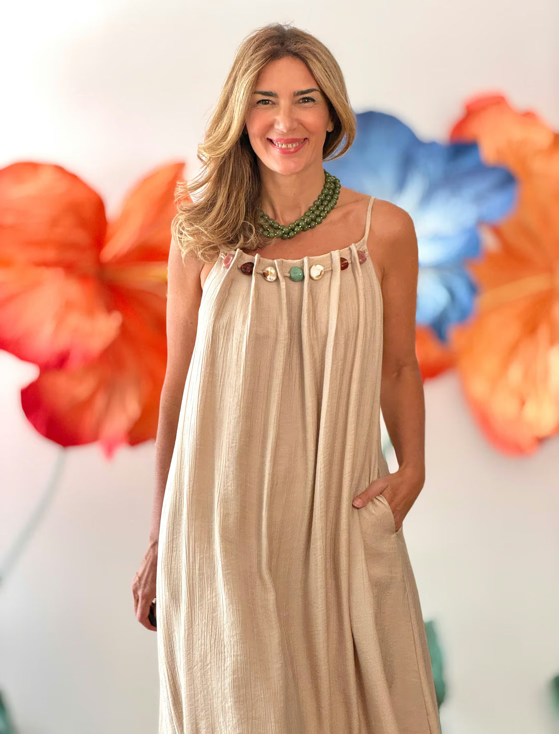 Vestido largo beige Marta