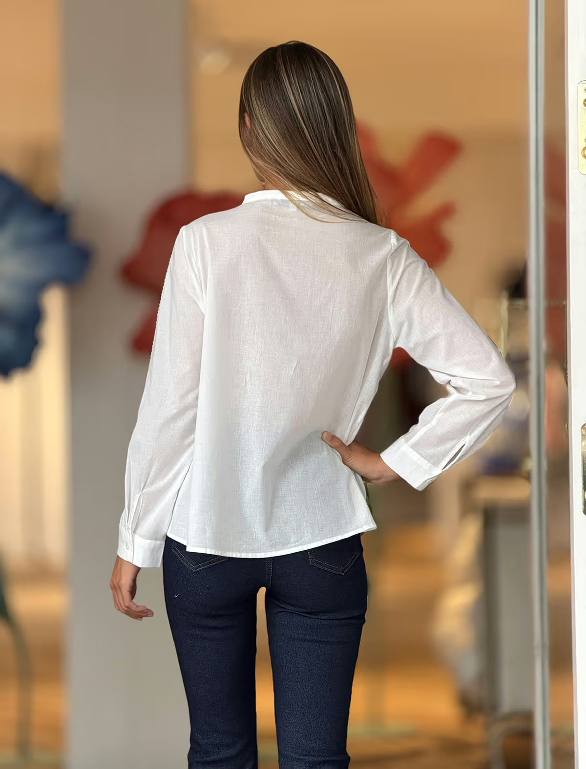 Camisa blanca de encajes Roberta