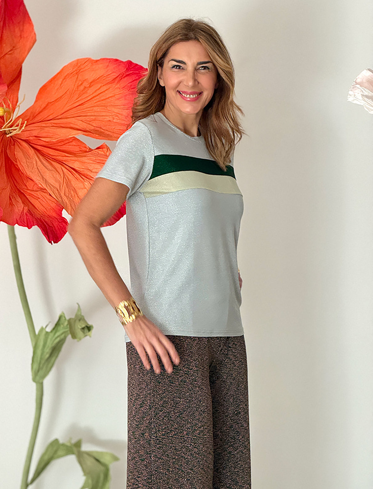 CHIC GRAY LISTED T-SHIRT