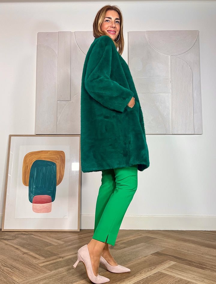 Abrigo más chic y suave verde ÚLTIMO