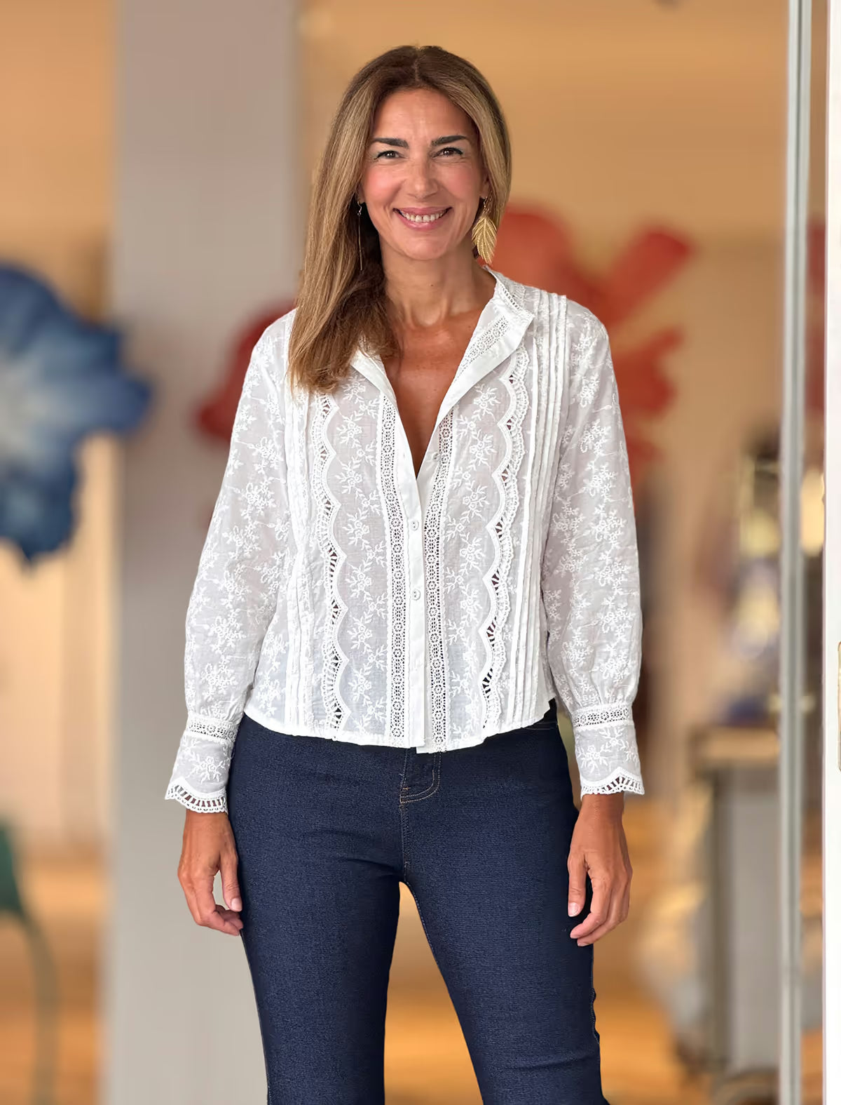 Camisa de encajes Mariana