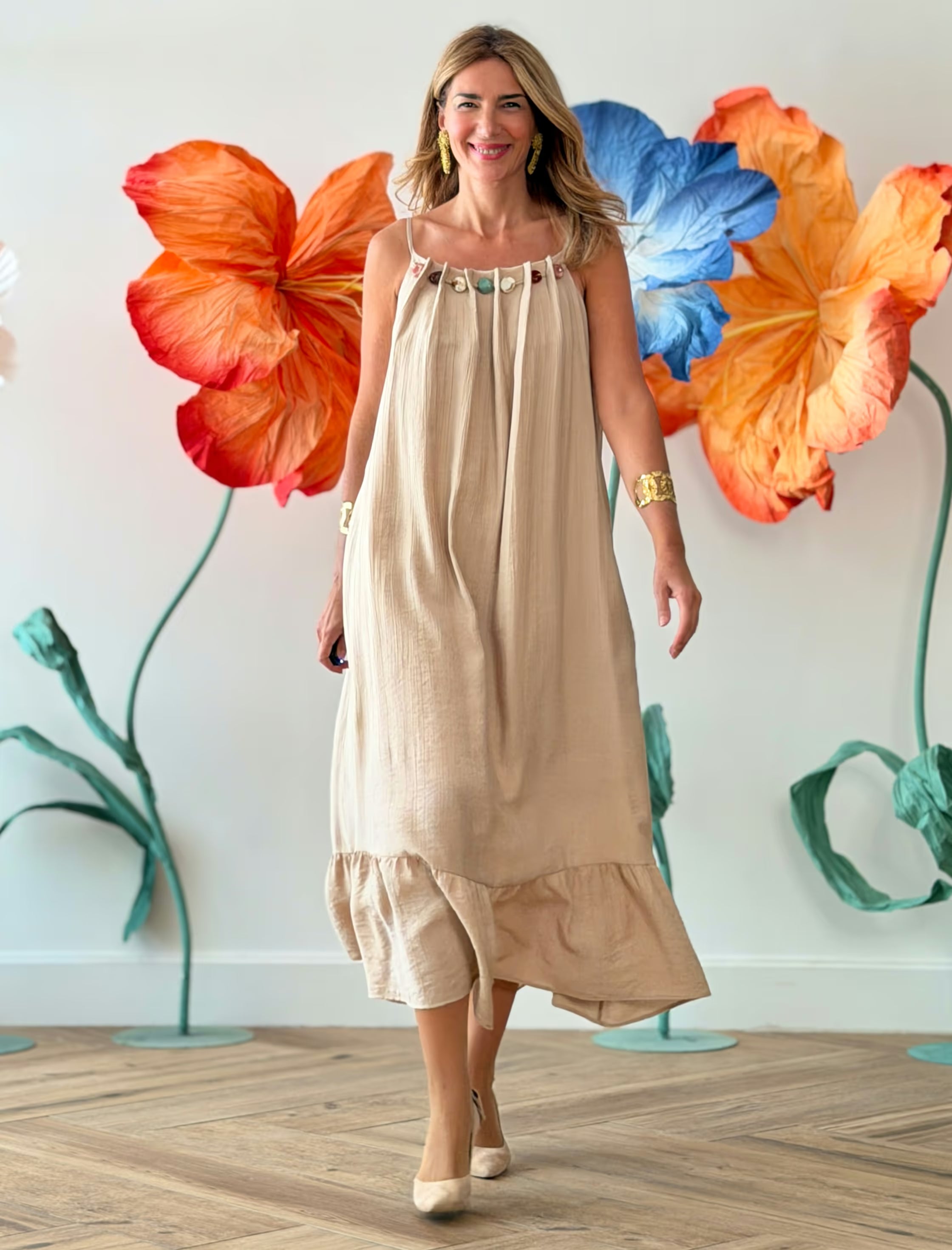 Vestido largo beige Marta