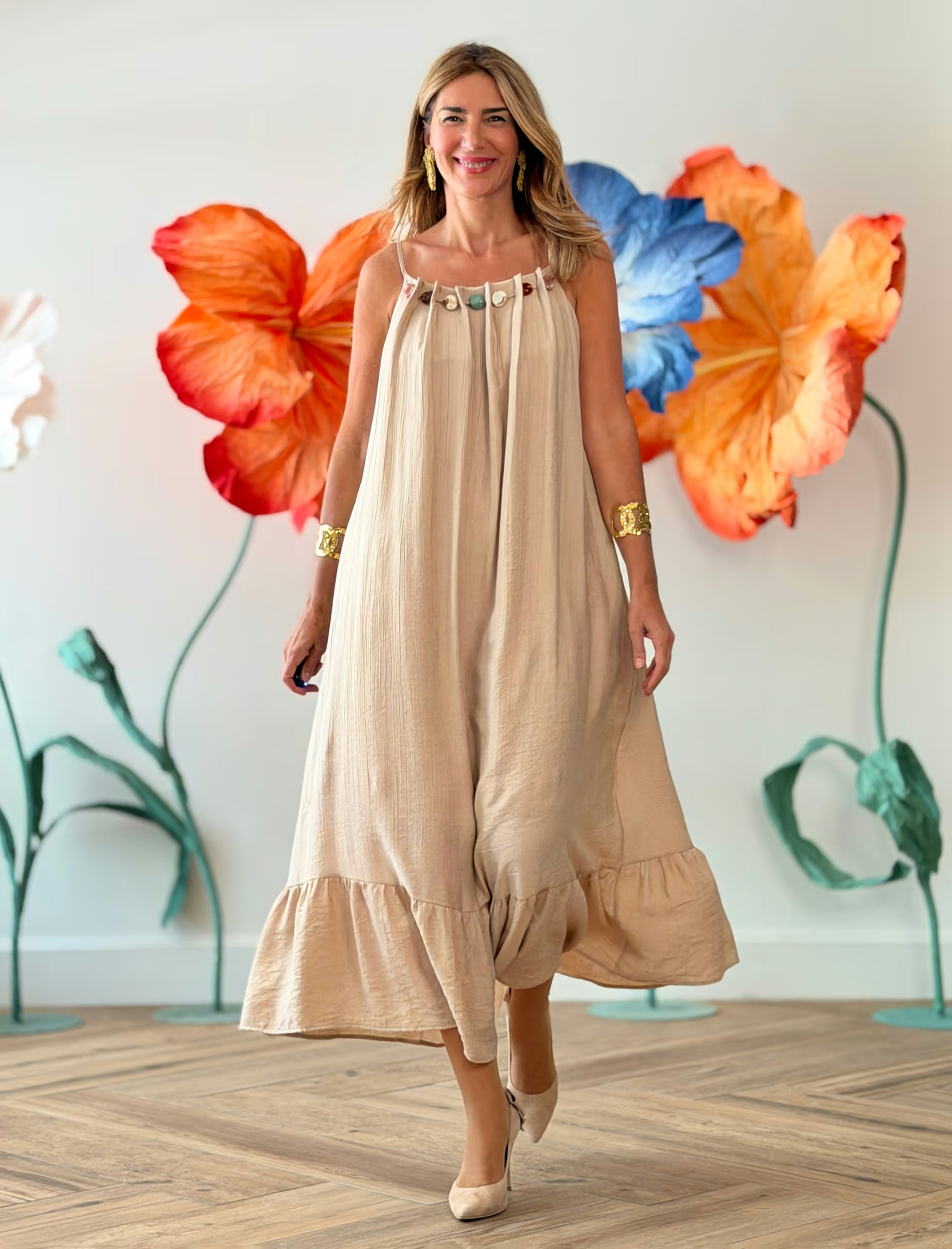 Vestido largo beige Marta